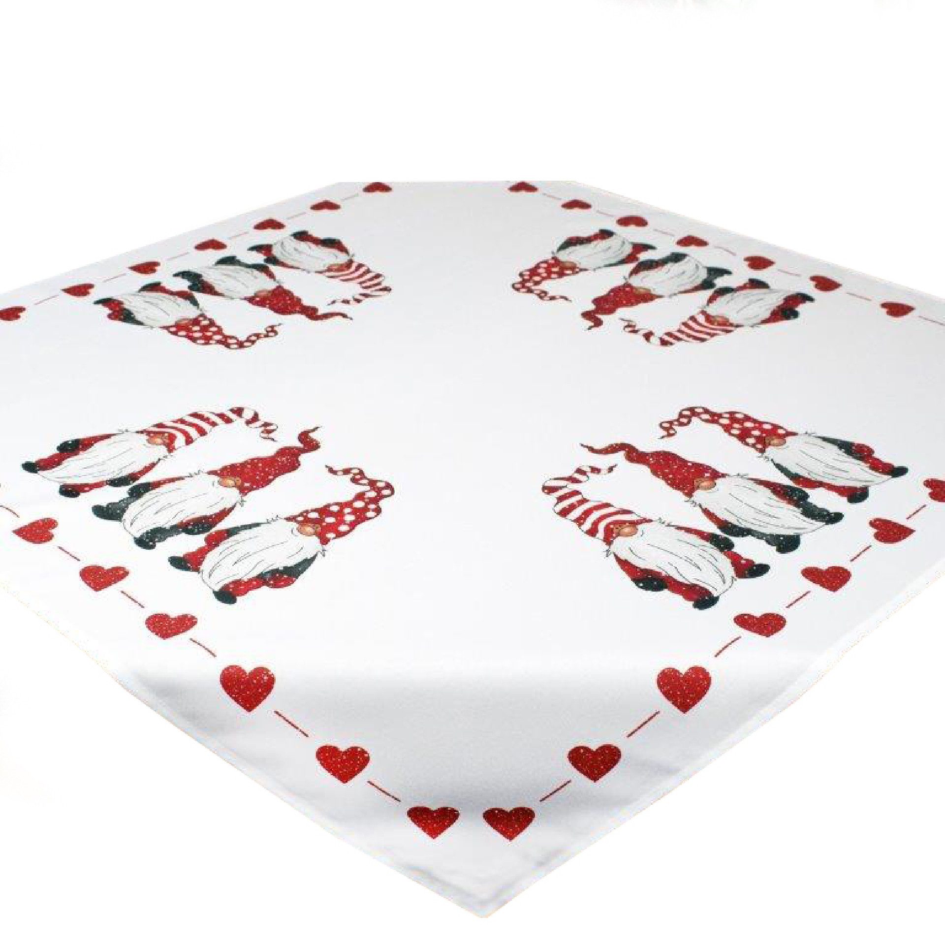 Delindo Lifestyle Tischdecke Wichtel, Tischläufer, Kissenbezug zu Weichnachten (1-tlg), mit Druckmotiv