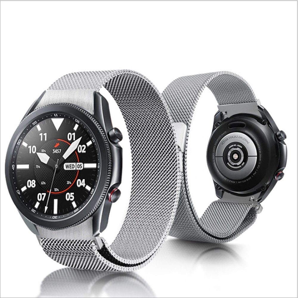 Galaxy Edelstahl 5/4 GelldG Metall Uhrenarmband Silber Watch mit Samsung kompatibel Armband Mesh
