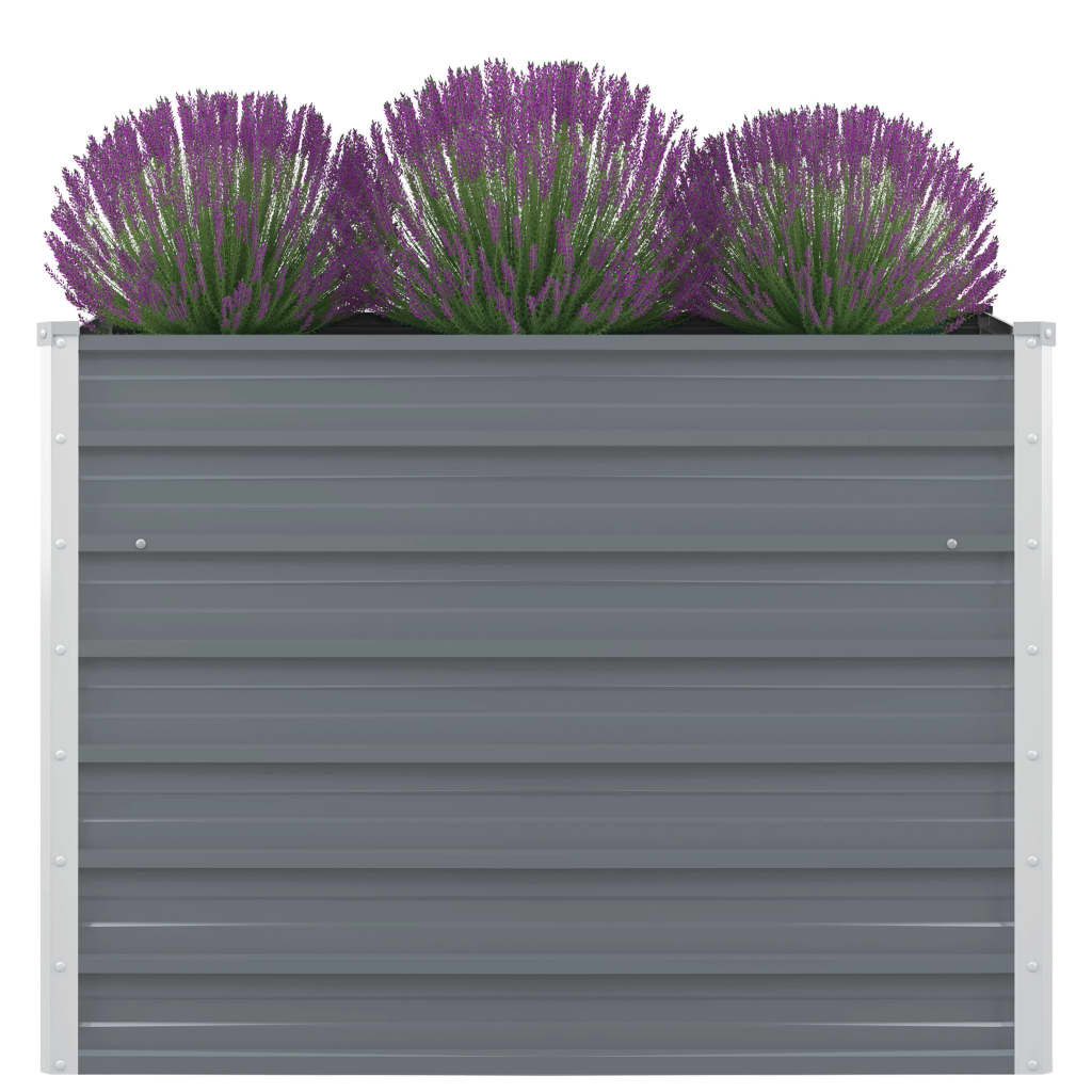 vidaXL Hochbeet Hochbeet 100 x 100 x 77 cm Verzinkter Stahl Grau (1 St)