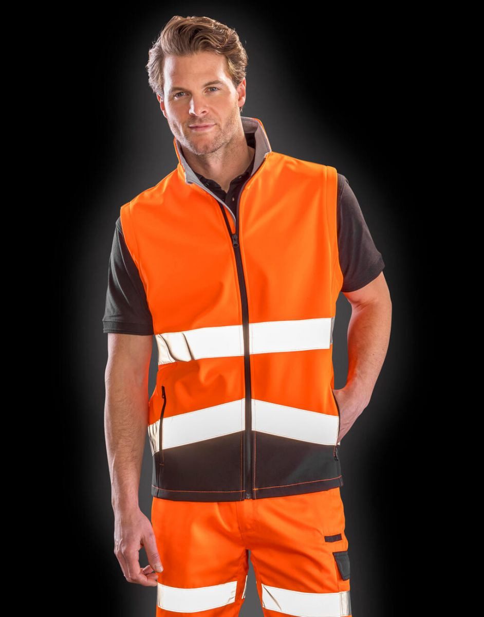 Result Warnweste Herren Printable Safety Softshell Gilet