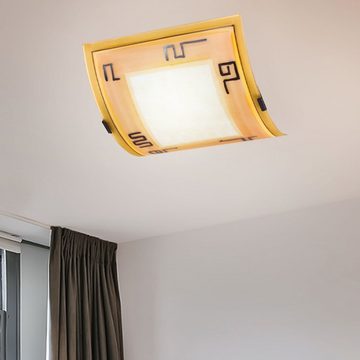 EGLO Wandleuchte, Leuchtmittel nicht inklusive, Decken Lampe Ess Zimmer Wand Beleuchtung Leuchte gelb orange Glas