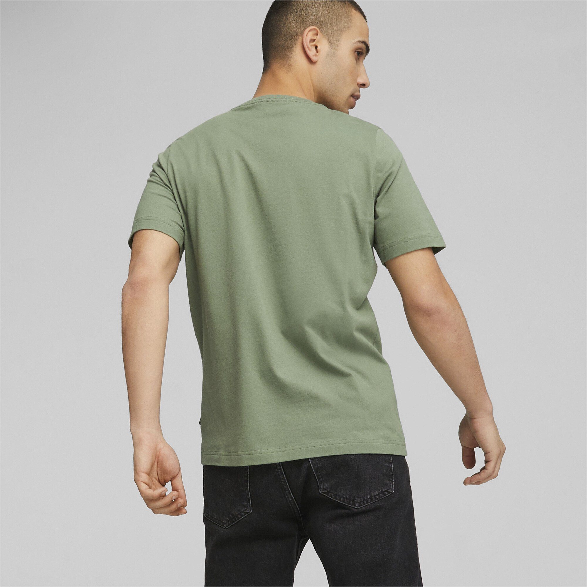 PUMA Trainingsshirt Essentials Herren Eucalyptus T-Shirt Logo Green