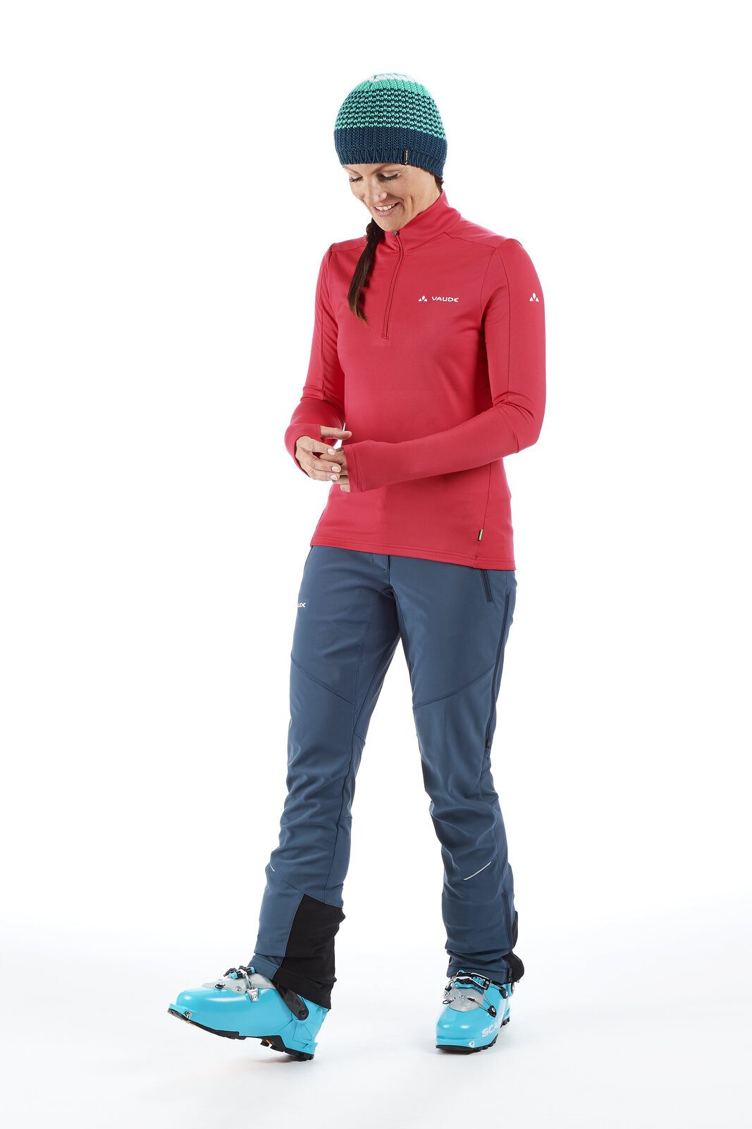 VAUDE Langarmshirt WOMEN'S LIVIGNO HALFZIP II mit Reißverschluss, hoch geschlossener Ausschnitt, sportlicher Stil