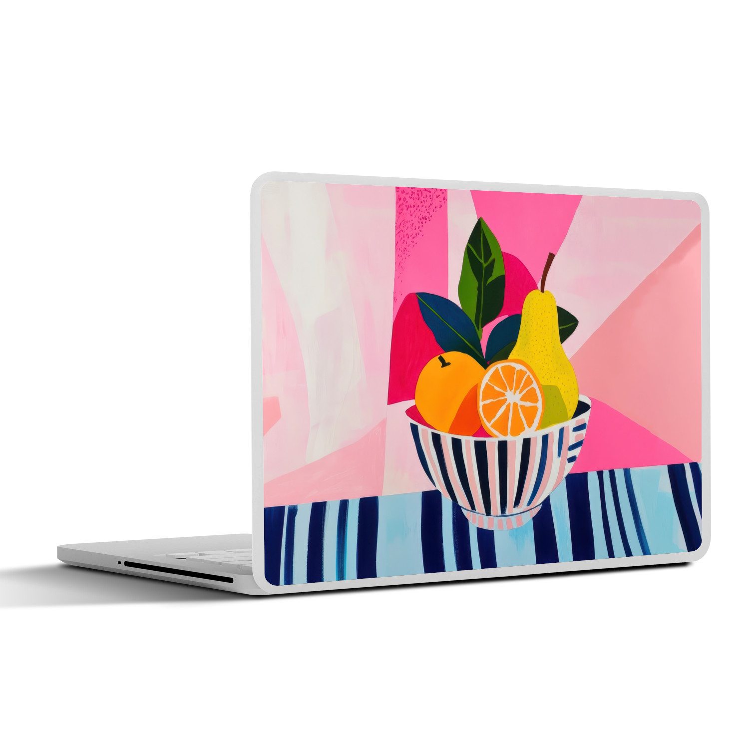 MuchoWow Laptop-Aufkleber Obst - Abstrakter Hintergrund - Rosa, (1tlg), Laptop Folien Cover, Aufkleber, Sticker, Schutz vor Kratzern, 30x21 cm