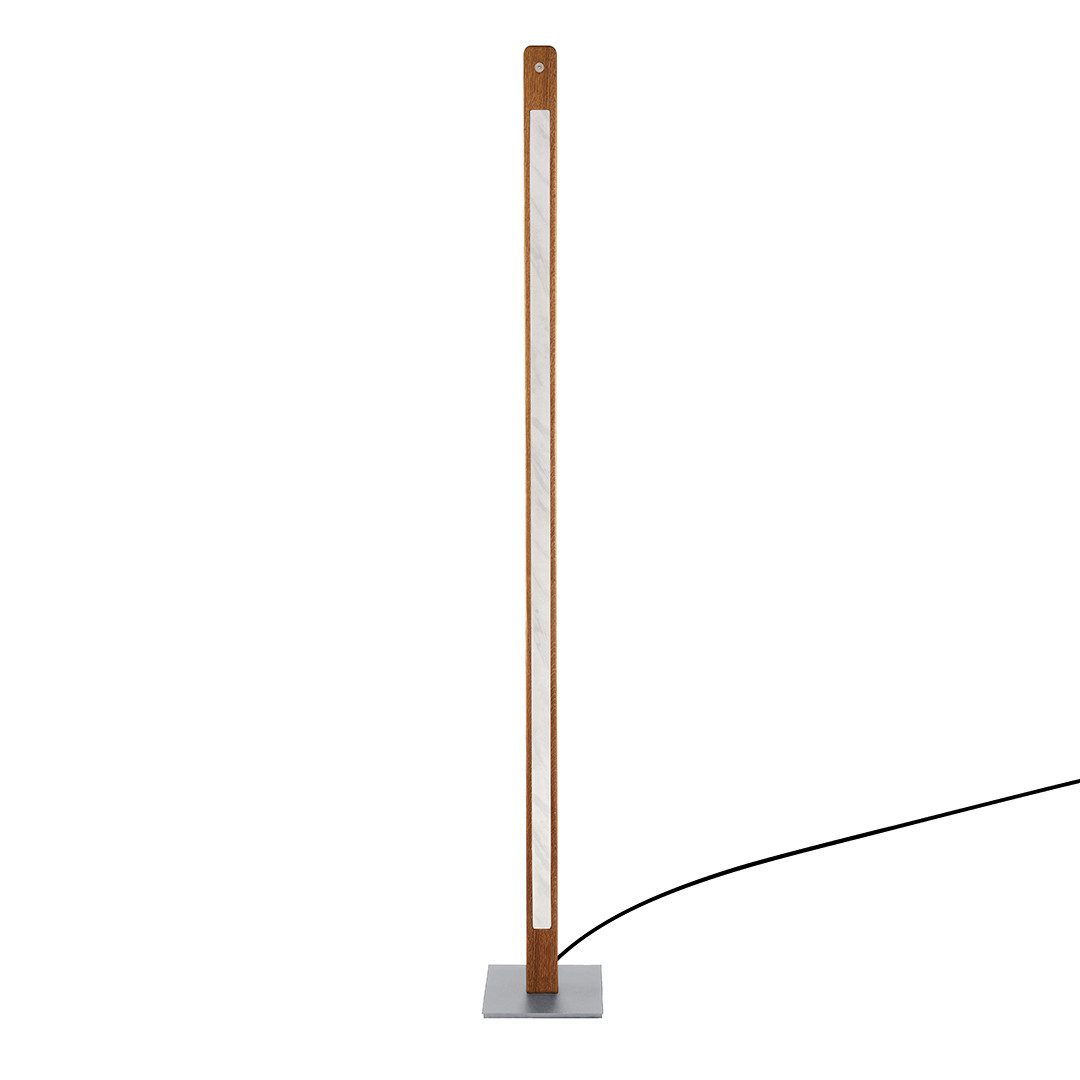 HerzBlut LED Stehlampe Karl M LED mit Marmorapplikation, Alu LED-Leiste Acryl, satiniert