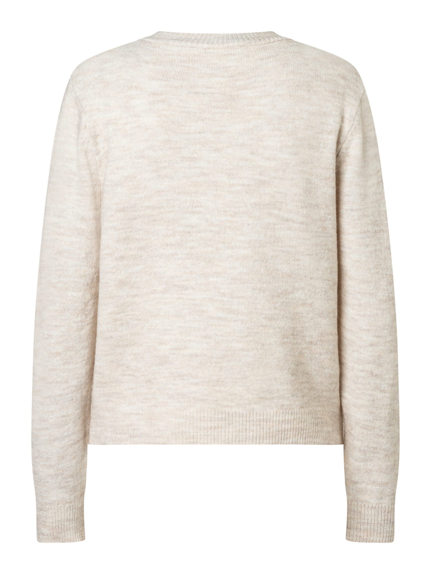 MORE&MORE Rundhalspullover süßer, melierter Kuschelpullover, Blüten günstig online kaufen