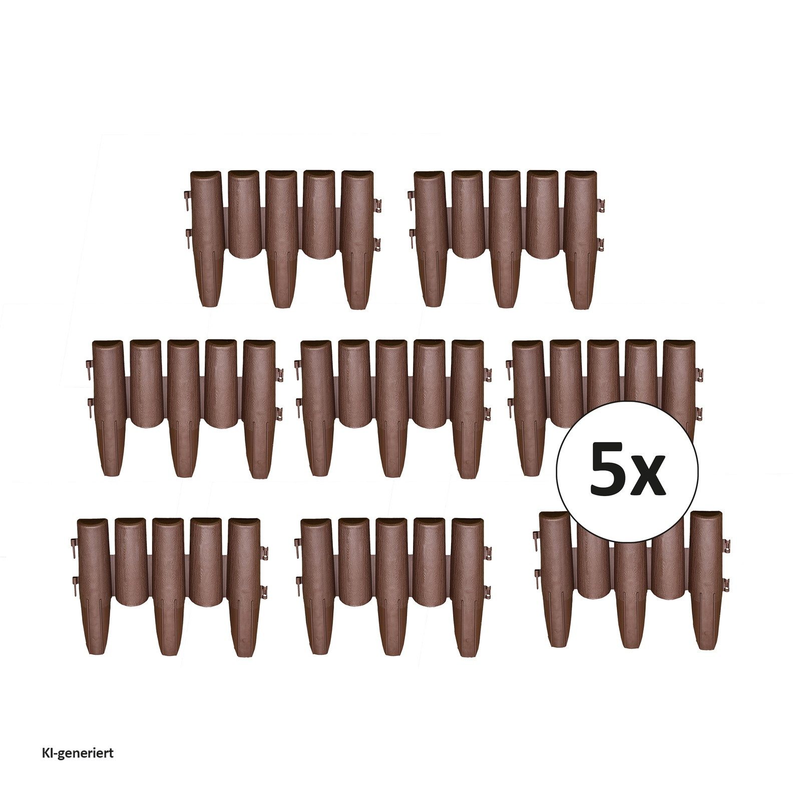 HTI-Living Beetumrandung Beeteinfassung Palisade Nessa, LxH: 27.5x24 cm, Set, 40 Module, Beetbegrenzung Beetumrandung