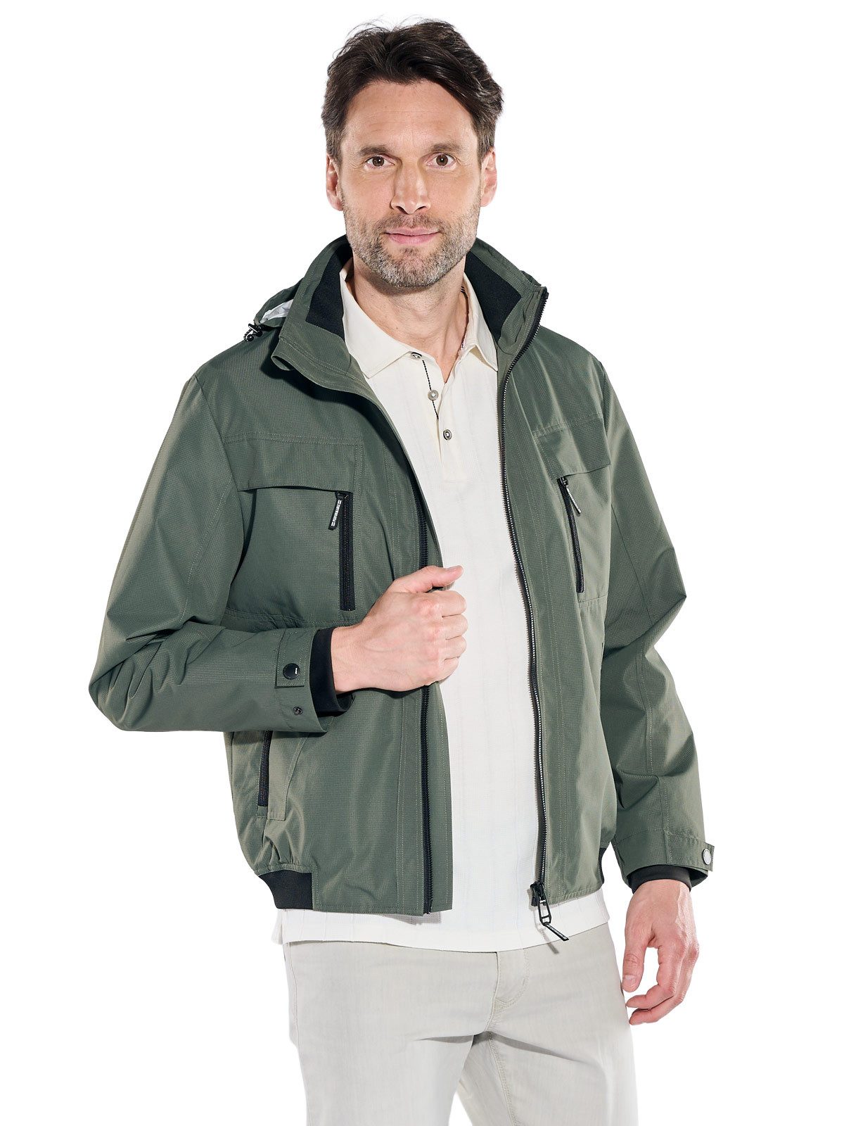 Engbers Kurzjacke Herren Leichte Funktionsjacke mit Bündchen, Oliv
