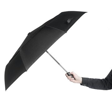 Maximex Taschenregenschirm Regenschirm Taschen Regen Schirm, mit LED Licht Schwarz Ø 100 cm, inkl. Schirmhülle