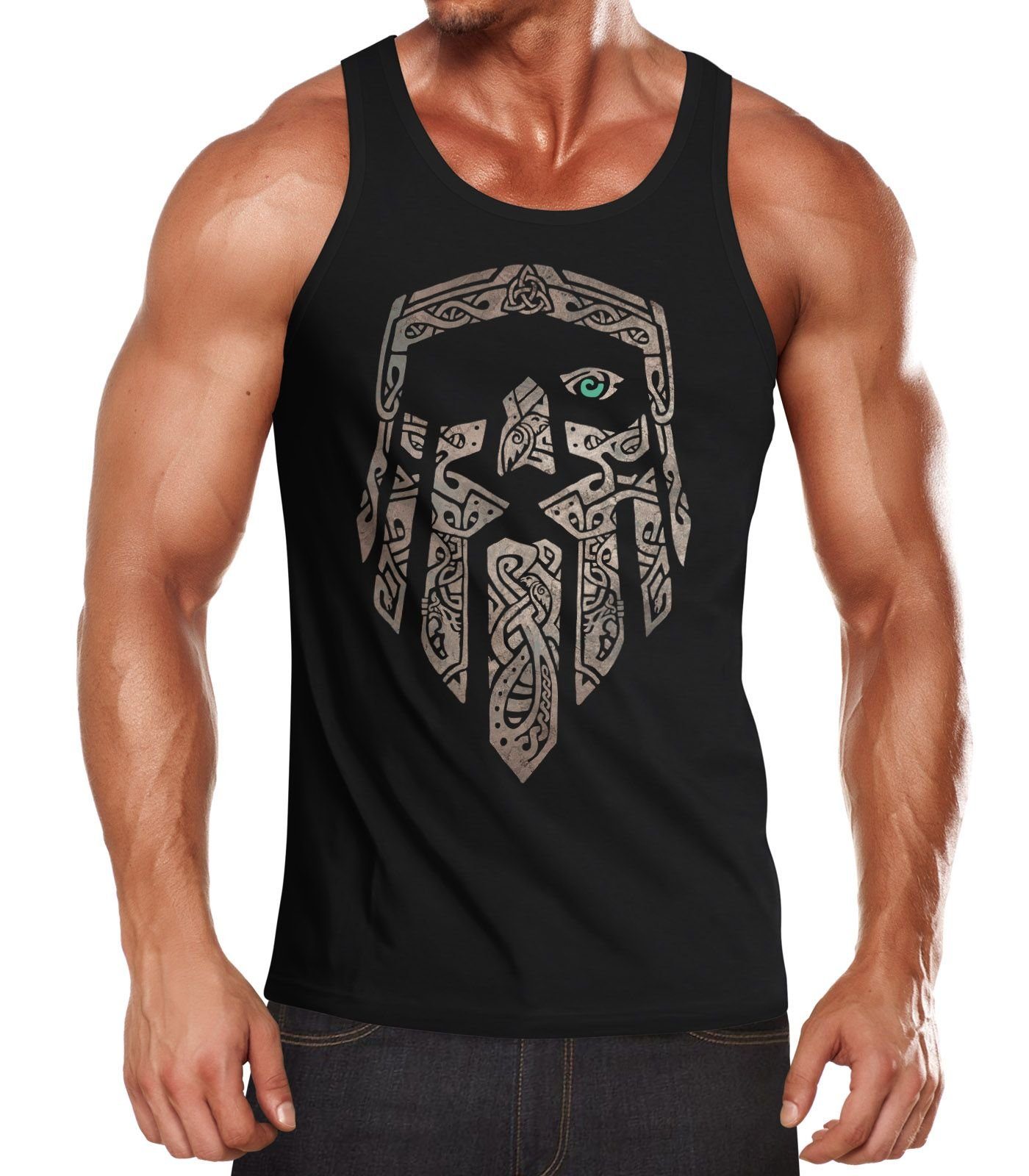 Neverless Tanktop Herren Tank-Top Odin Gott Valhalla Wikinger Nordmänner nordische mit Print