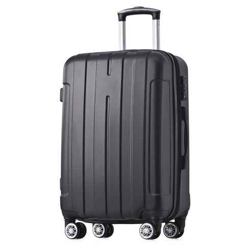 Ulife Handgepäckkoffer Hartschalen-Trolley Aufgabegepäck Universalrad Doppelrad, 4 Rollen, TSA-Zahlenschloss, 360 Grad Drehrollen, 38x25x65cm, L