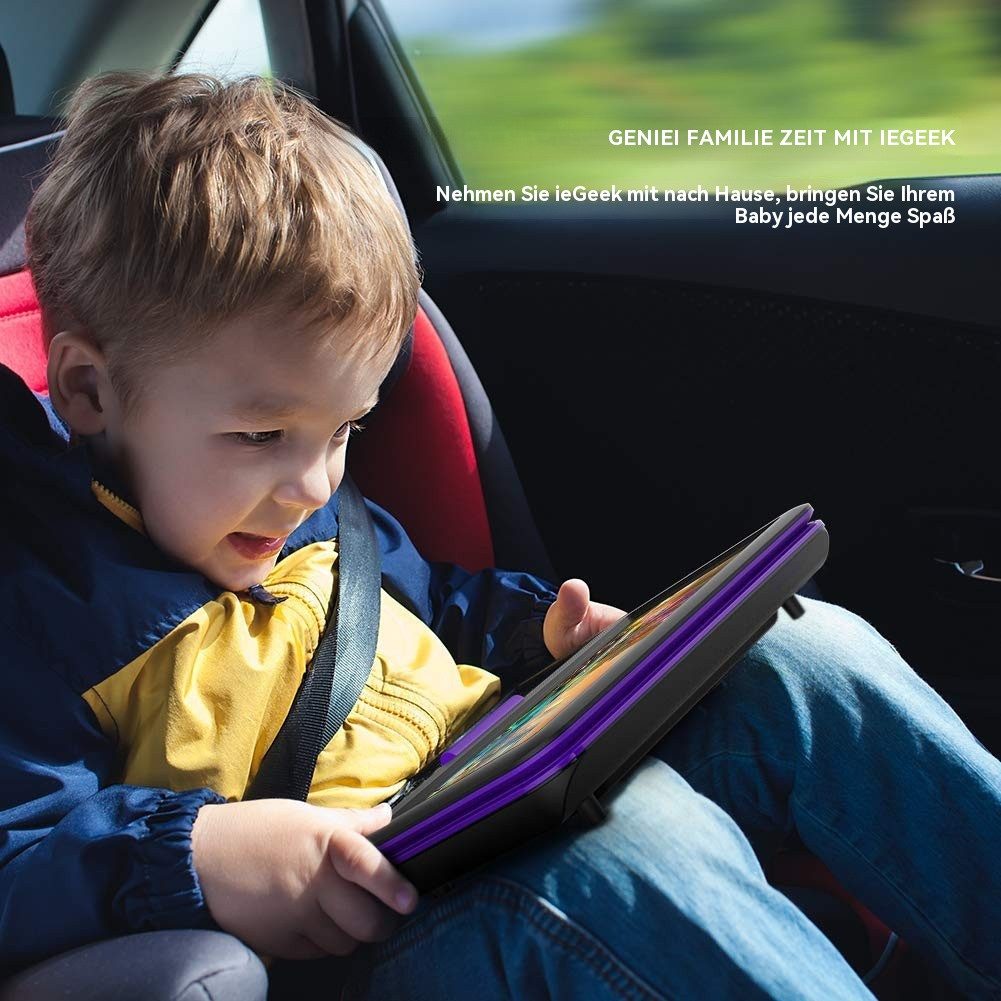 Boifun 11.5" Tragbarer DVD Player Tragbar mit 9.5" HD-Schwenkbildschirm Portabler DVD-Player (Unterstützung für USB/TF-Karte/AV-Übertragung, 32 GB Festplatte, Unterstützung Sync TV/USB/TF-Karte)