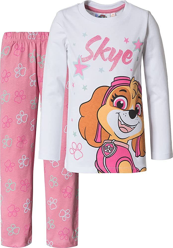 PAW PATROL Schlafanzug Paw Patrol Mädchen Pyjama Kinder Schlagfanzug lang 98 104 110 116 128