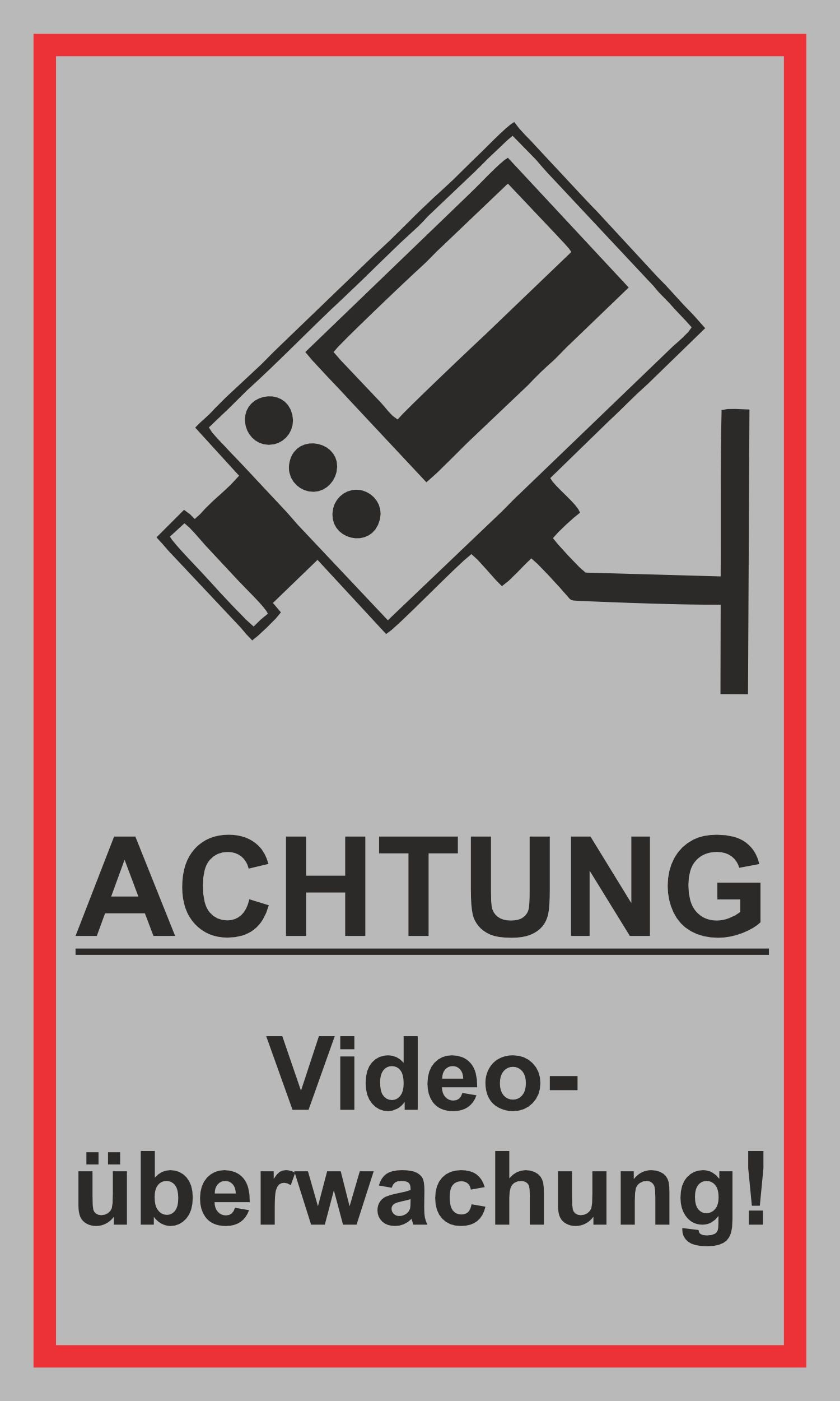 Hermann Schütz Hinweisschild Videoüberwachung Hinweisschild Kunststoff 150 x 250 mm, (1 St., 1 Schild)