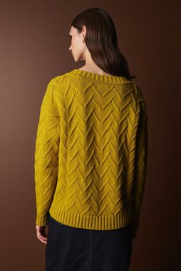 Next V-Ausschnitt-Pullover Premium-Pullover mit V-Ausschnitt und Ziernähten (1-tlg)