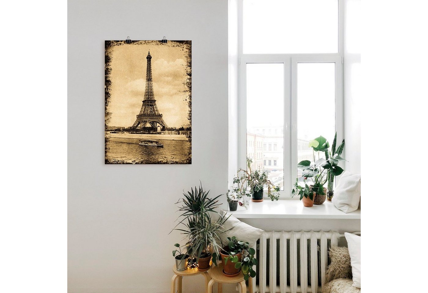 Artland Wandbild »Paris - Eiffelturm Vintage«, Gebäude (1 Stück), in vielen Größen & Produktarten -Leinwandbild, Poster, Wandaufkleber / Wandtattoo auch für Badezimmer geeignet-kaufen