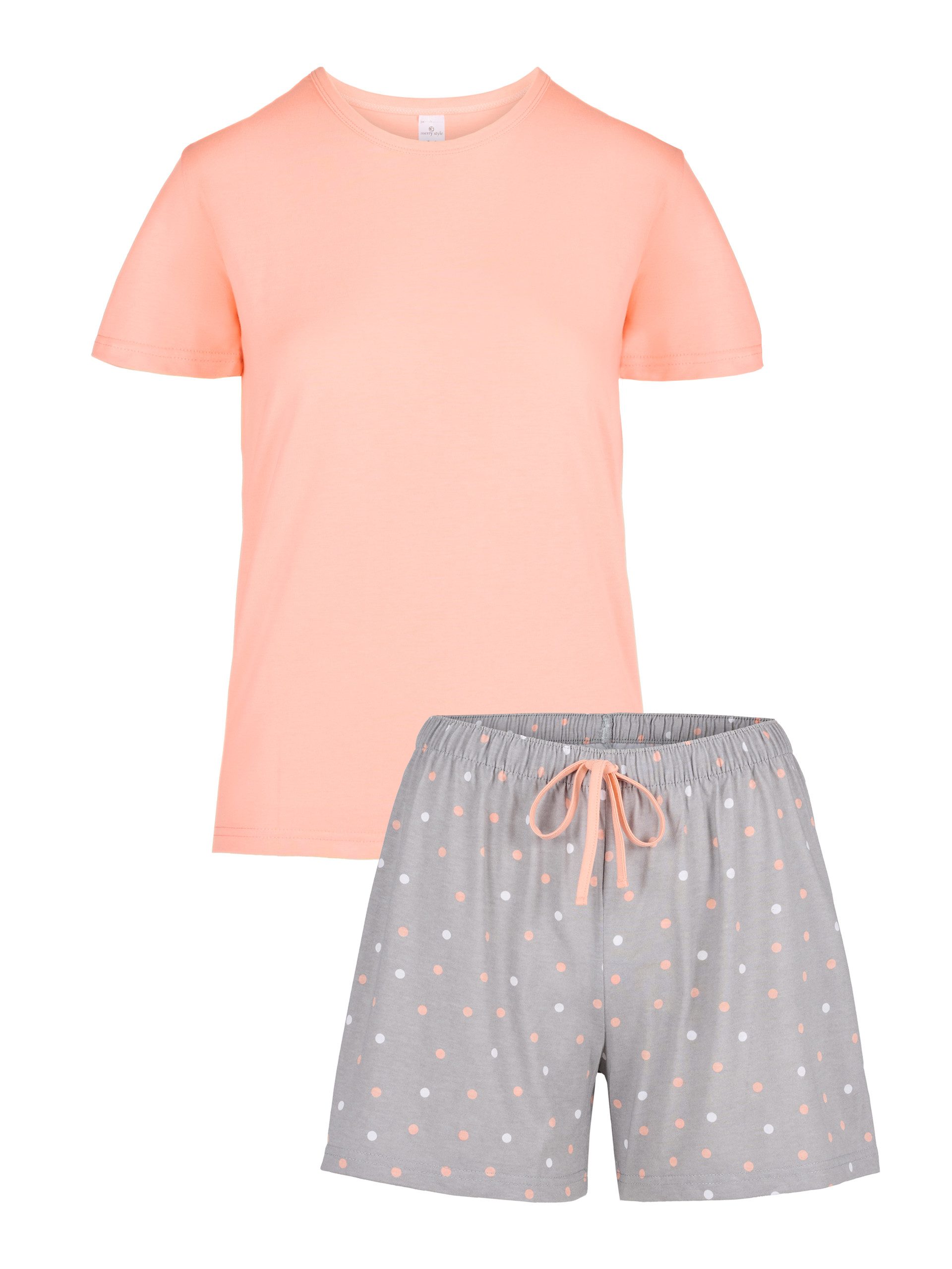 Merry Style Schlafanzug Damen Pyjama Zweiteiler Kurz aus Baumwolle Set MS10 günstig online kaufen