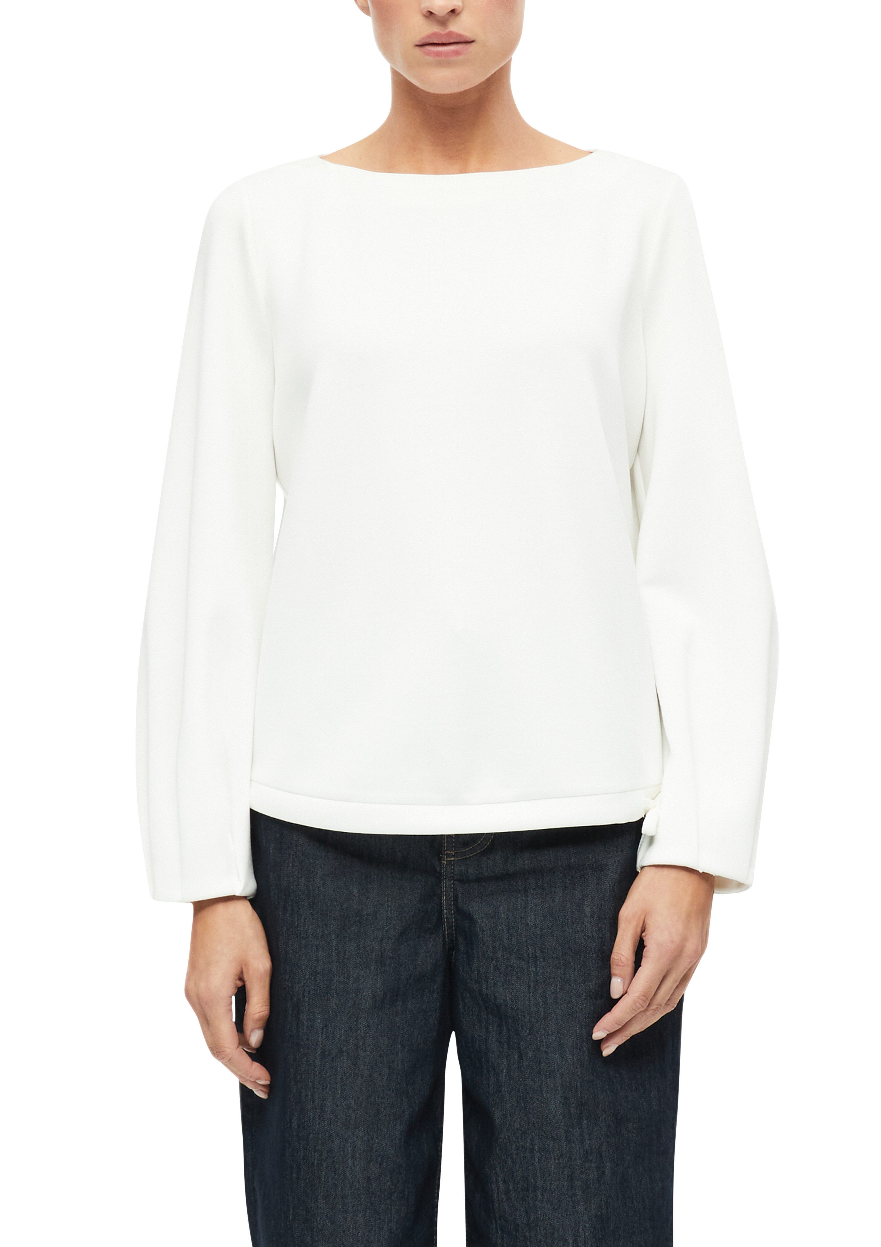 s.Oliver BLACK LABEL Sweater mit Bindeband am Saum und mit Viskose