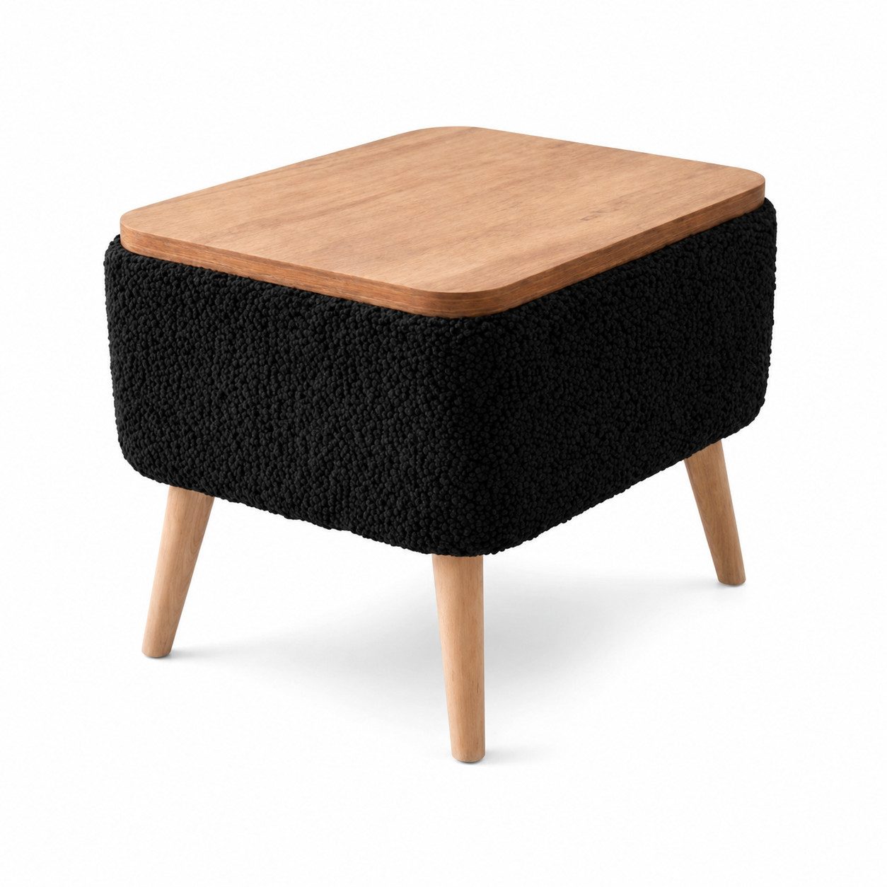 Skye Decor Beistelltisch Snug Japandi (1-St), Teddy-Optik mit Stauraum