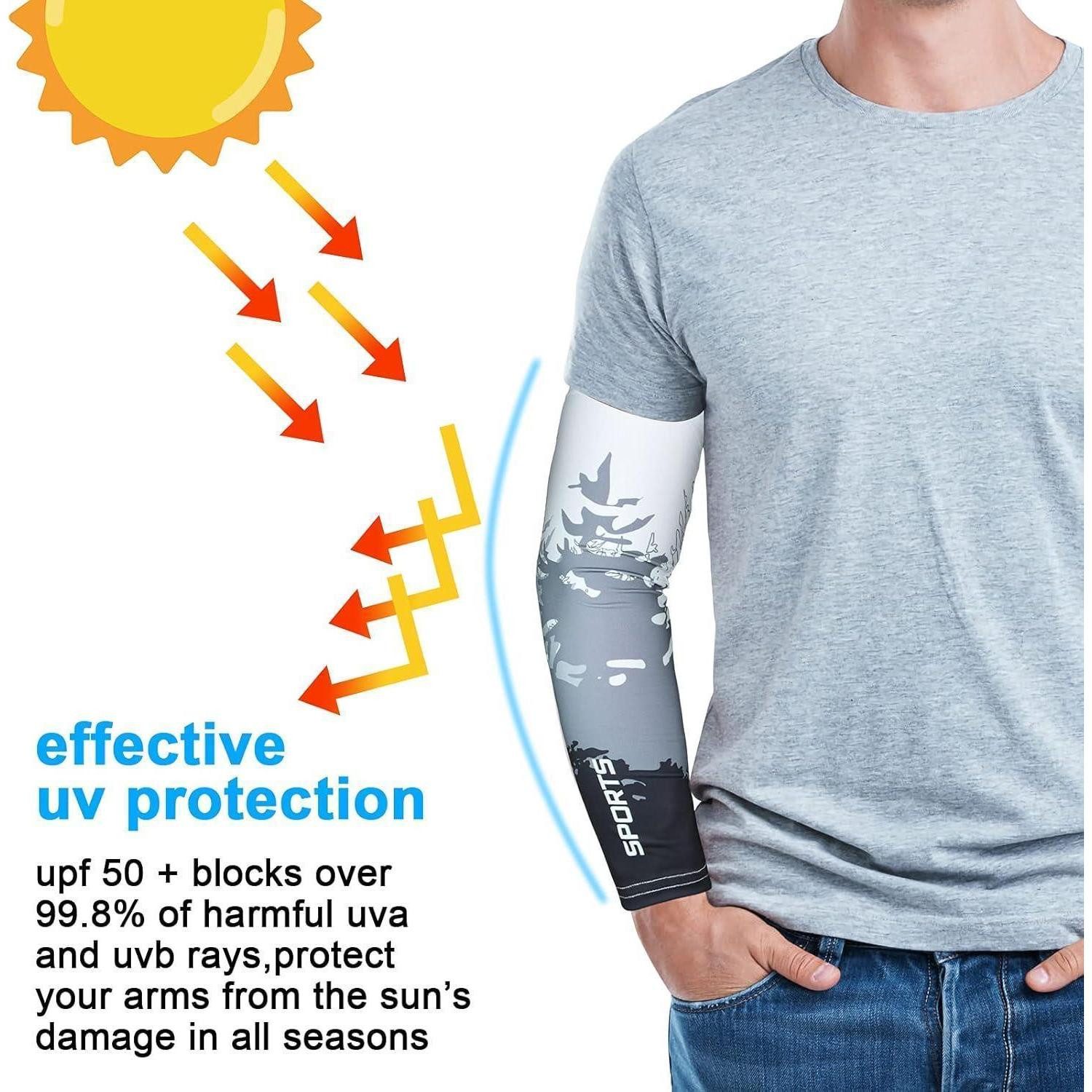 LuxusKollektion Armlinge Armlinge Unisex UV Schutz UPF50 Rutschfest #2 Sport Tarnung(XL)