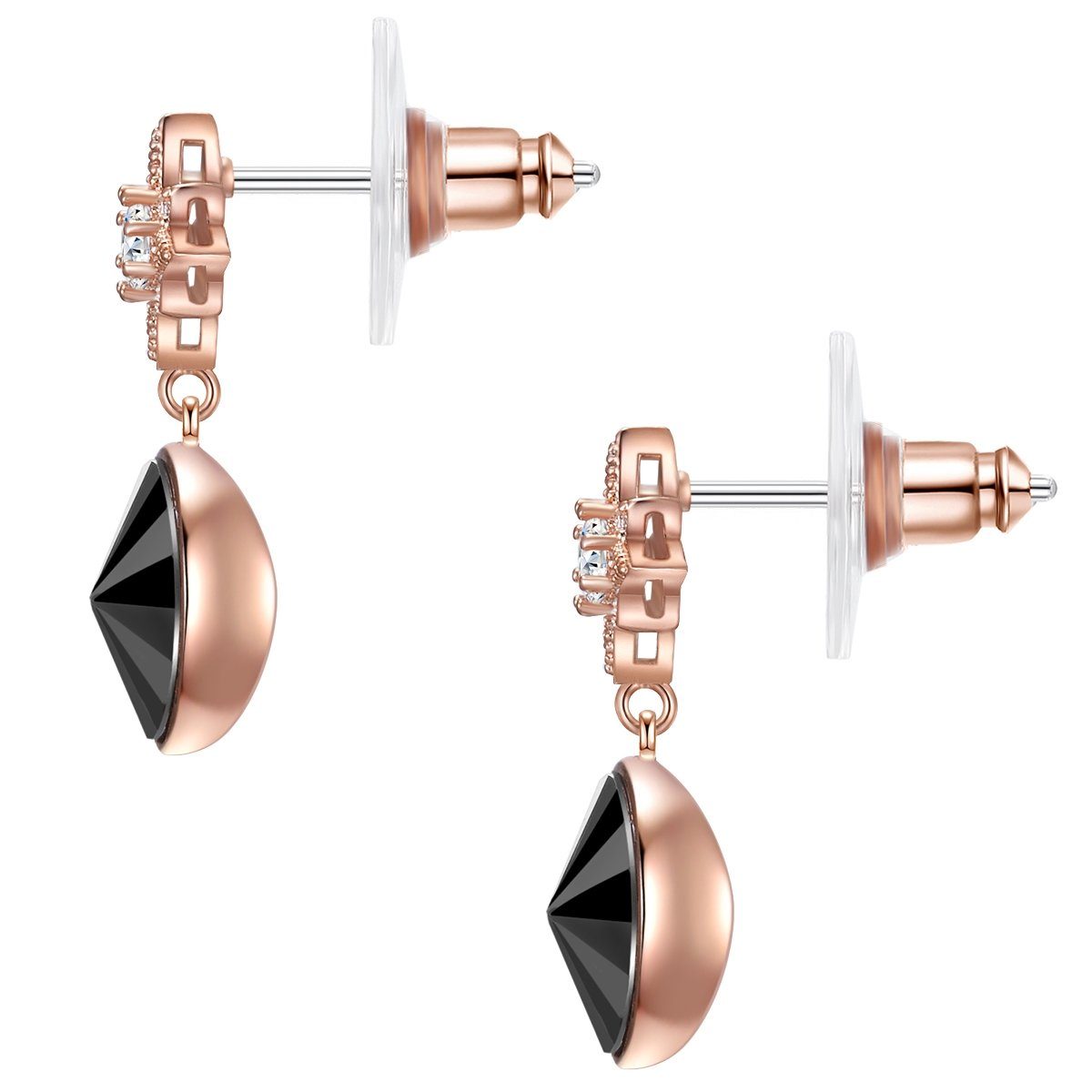 Lulu & Jane Paar Ohrhänger roségold, mit Glas günstig online kaufen