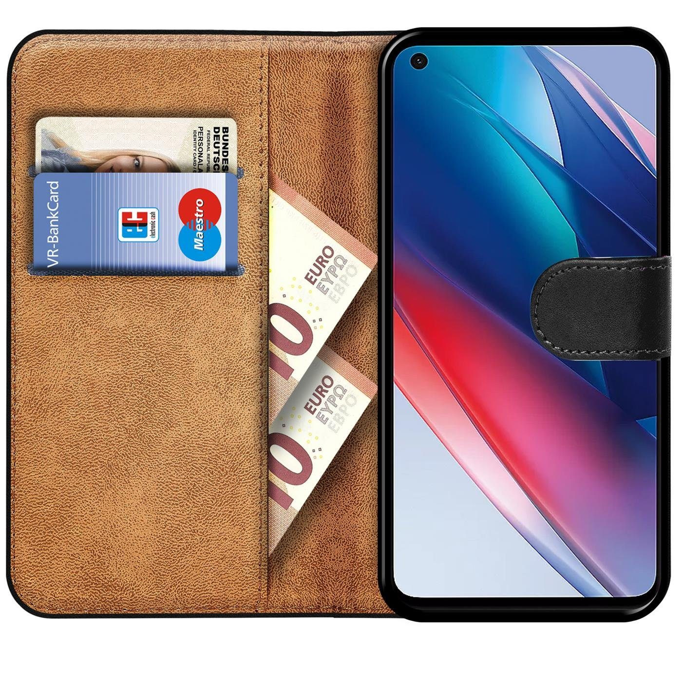 CoolGadget Handyhülle Book Case Handy Tasche für OPPO Find X3 Lite 6,43 Zoll, Hülle Klapphülle Flip Cover für Find X3 Lite Schutzhülle stoßfest