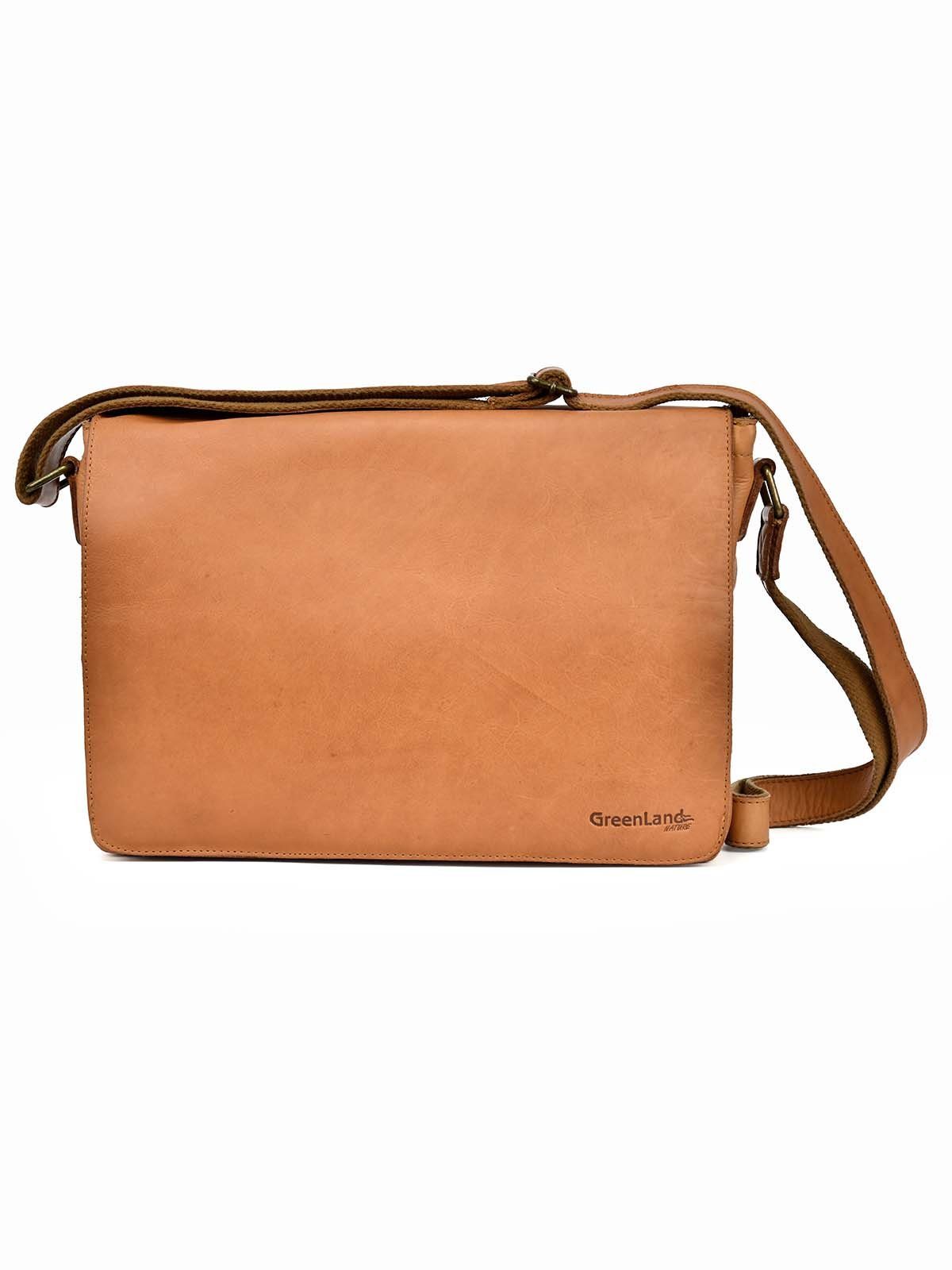 GreenLand Nature Messenger Bag Greenland-Natur-Natur-Shoulder-Casual-Bag-Messenger Fb.cognac