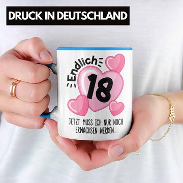 Trendation Tasse Trendation - 18. Geburtstag Tasse Geschenk Mädchen Geschenkidee Lustig Spruch 18 Geschenke Geschenkideen zum 18 Bday 18er