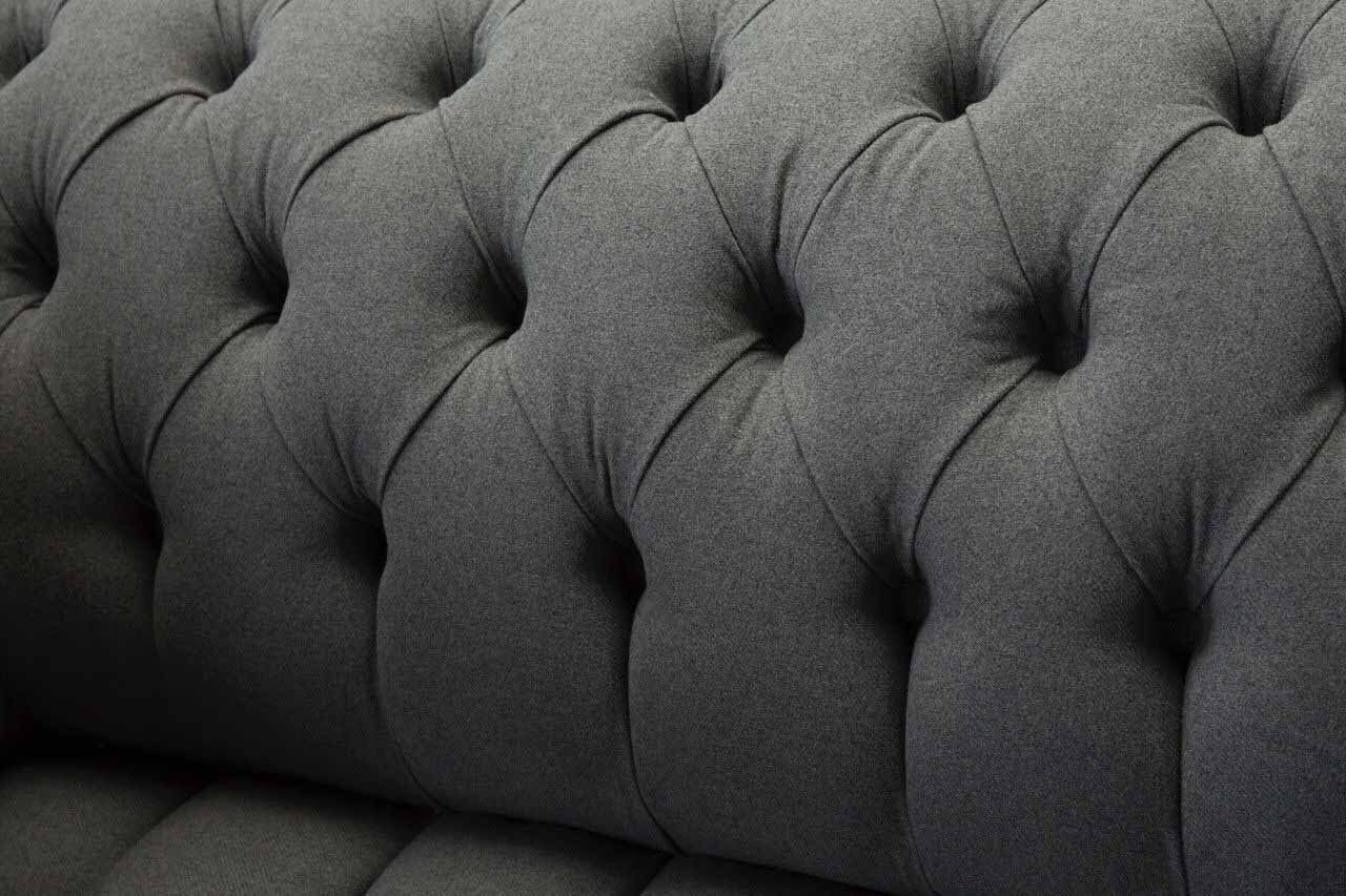 Sessel Polster Design Sofas Sitzer Stoff 1.5 Made Lounge, Europe Couch In Chesterfield JVmoebel Sofa