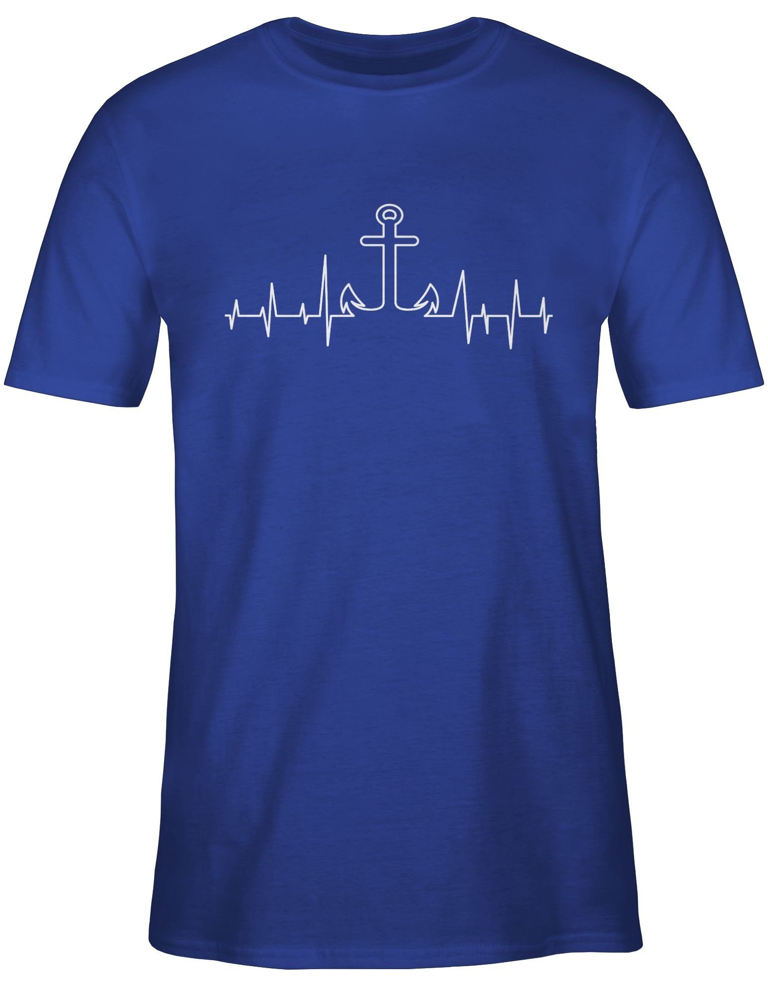 Royalblau Herzschlag Shirtracer Anker Kunst T-Shirt 03