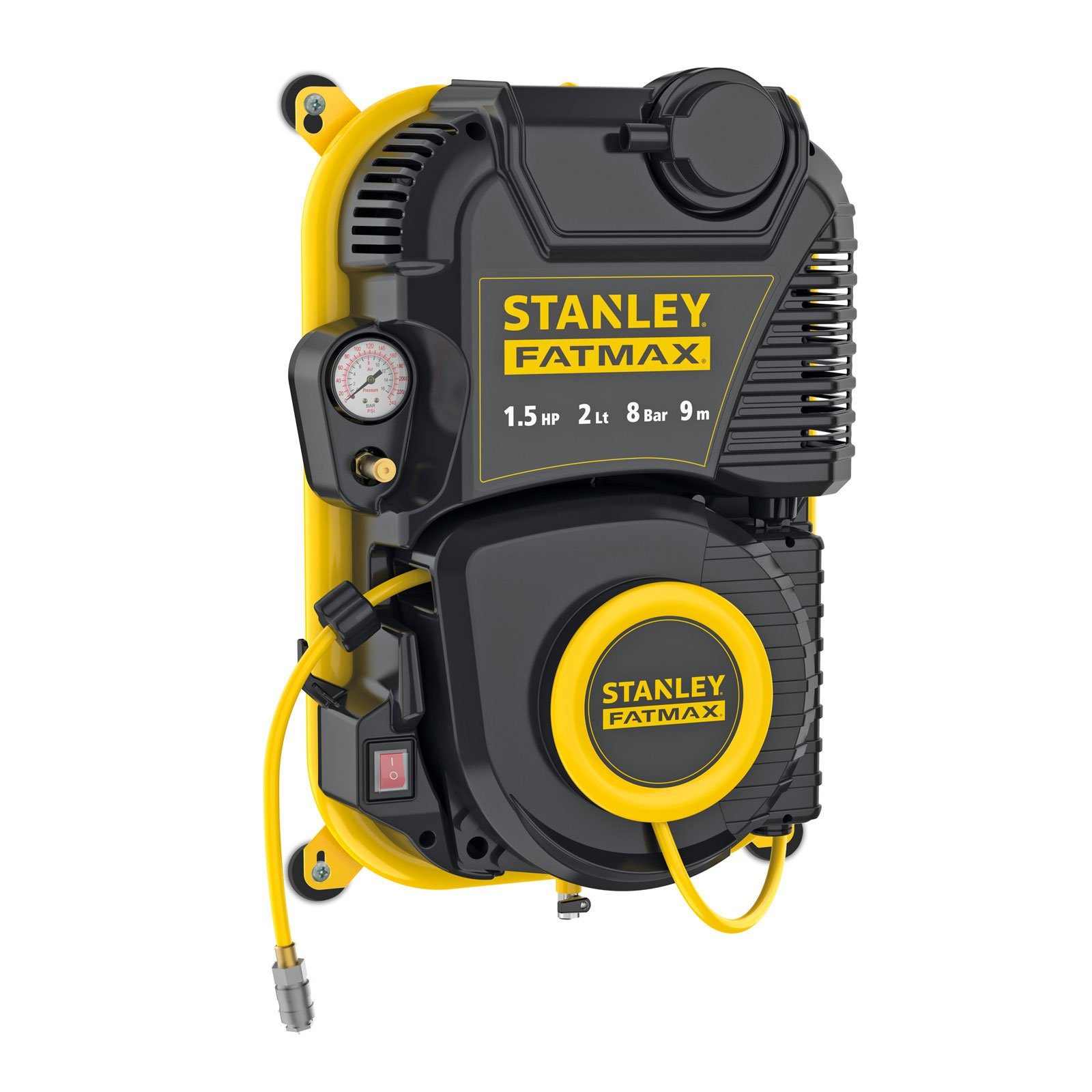 STANLEY Kompressor Fatmax Kompressor FMXCMD152WE - Walltech Pro 23050, max. 8 bar, 2 l, Komplett-Set