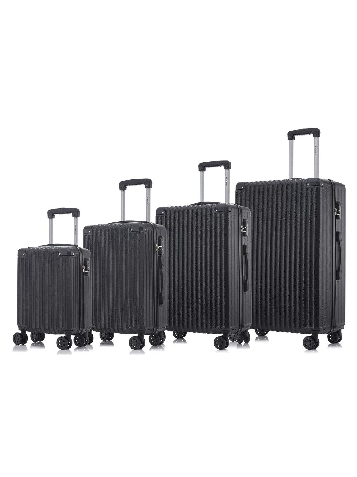 yonsly Kofferset Hartschalen Reisekoffer Trolley, 4 Rollen, (Spar-Set, 4 tlg., Hartschalen Trolley Set), integrierte Zahlenschloss, Handgepäck, Wasserabweisend Stoßfest Robust