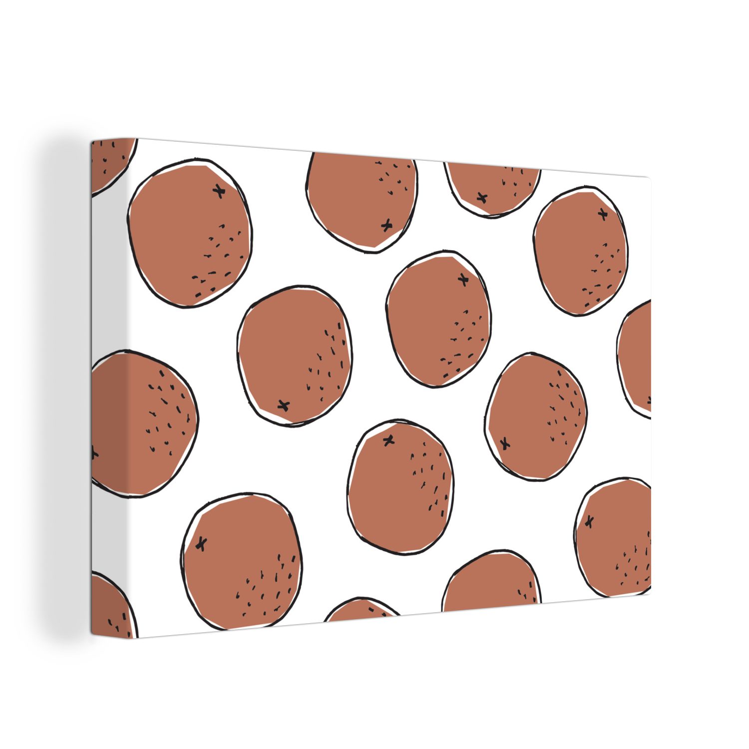 OneMillionCanvasses® Leinwandbild Kokosnüsse - Sommer - Muster, (1 St), Wandbild Leinwandbilder, Aufhängefertig, Wanddeko, 30x20 cm
