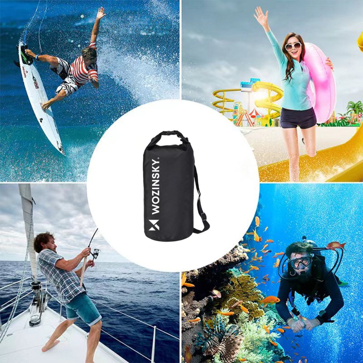 Wozinsky Packsack WWK-20, Wasserdichter Packsack 20 l 500D PVC Plane 0,5 mm günstig online kaufen