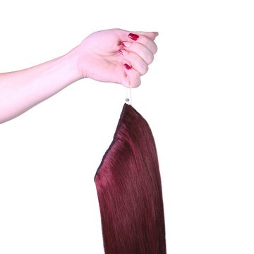 hair2heart Echthaar-Extension Premium Flip in Extensions #55/66 Hellbraun Violett 40cm