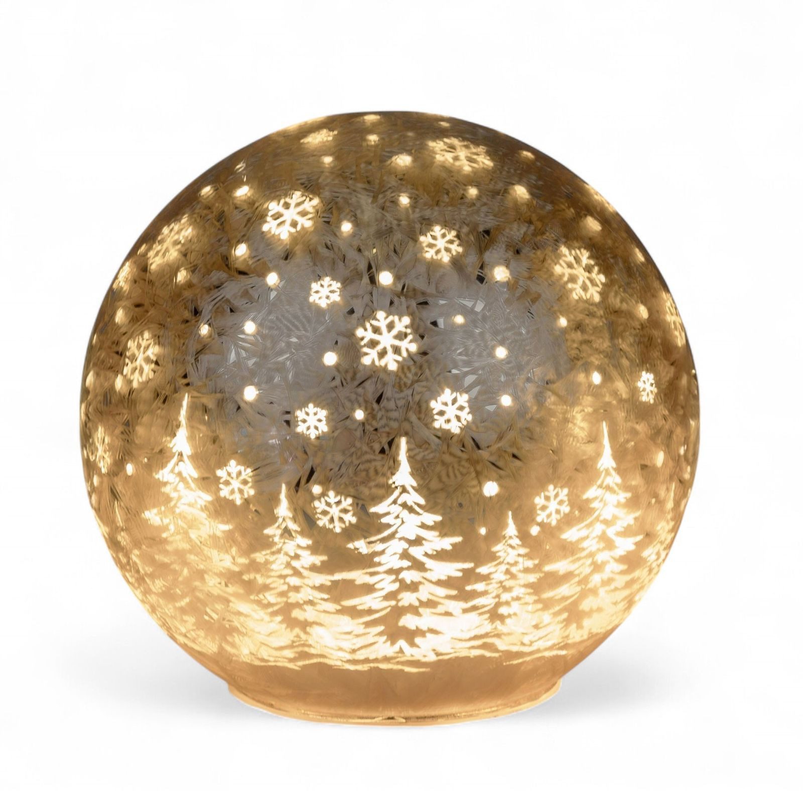 formano LED Dekolicht Glas-Kugel Frosty-Champagner 12cm Timer 6/18h Weihnac günstig online kaufen