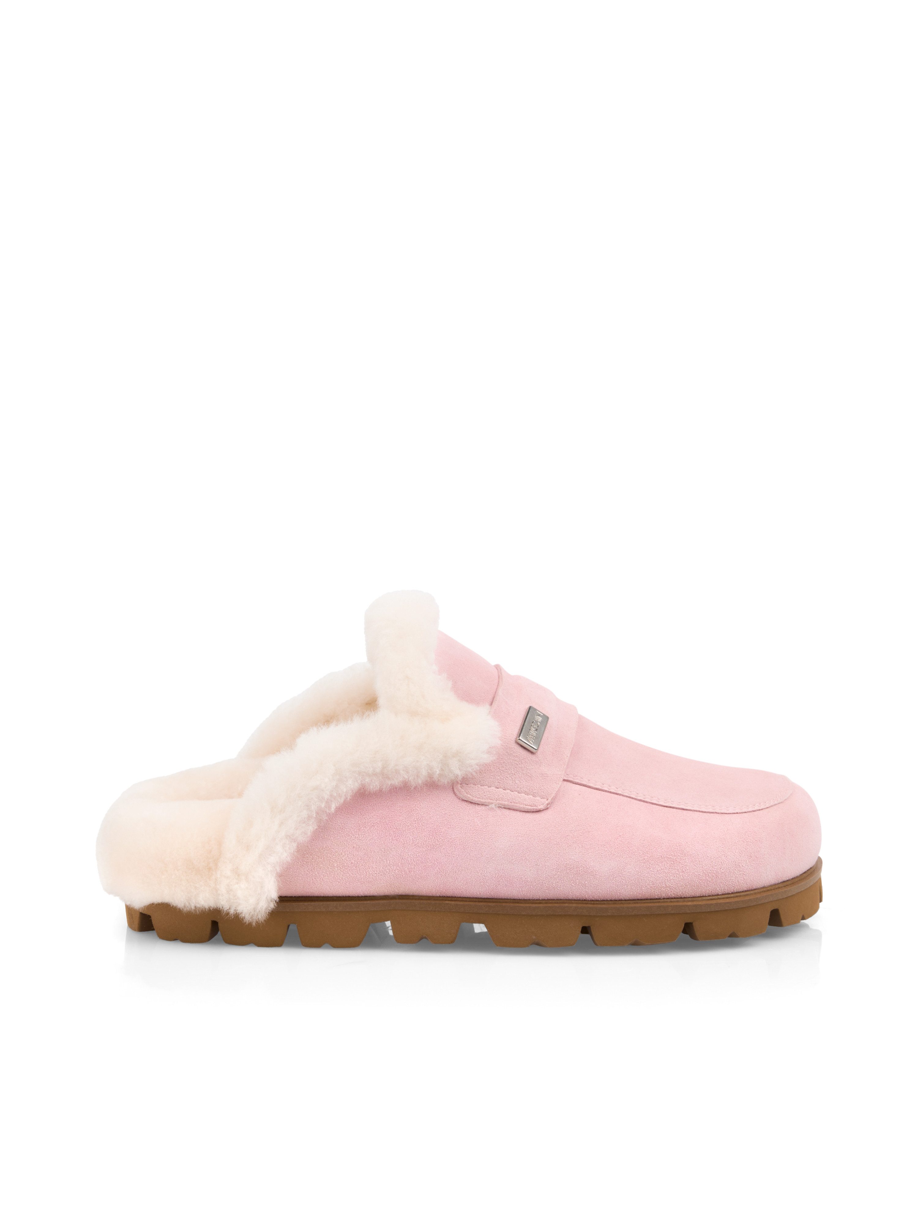 Marc Cain Sabot Schlupfschuh, Clog mit echtem Lammfell-Kragen