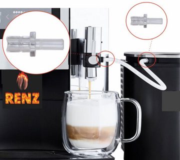 RENZ Milchschlauch Schlauch 3 Stück und 6 Stück Anschlussnippel, Zubehör für Jura Kaffeevollautomaten Z5 Z6 Z7 Z8 Z9 Z10 X5 J9 E8 S8 WE8 Cool-Control GIGA Impressa Isoliermilchbehälter Milchbehälter, Milchschlauch, Adapter transparent, Verbinder für Aufschäumdüsen