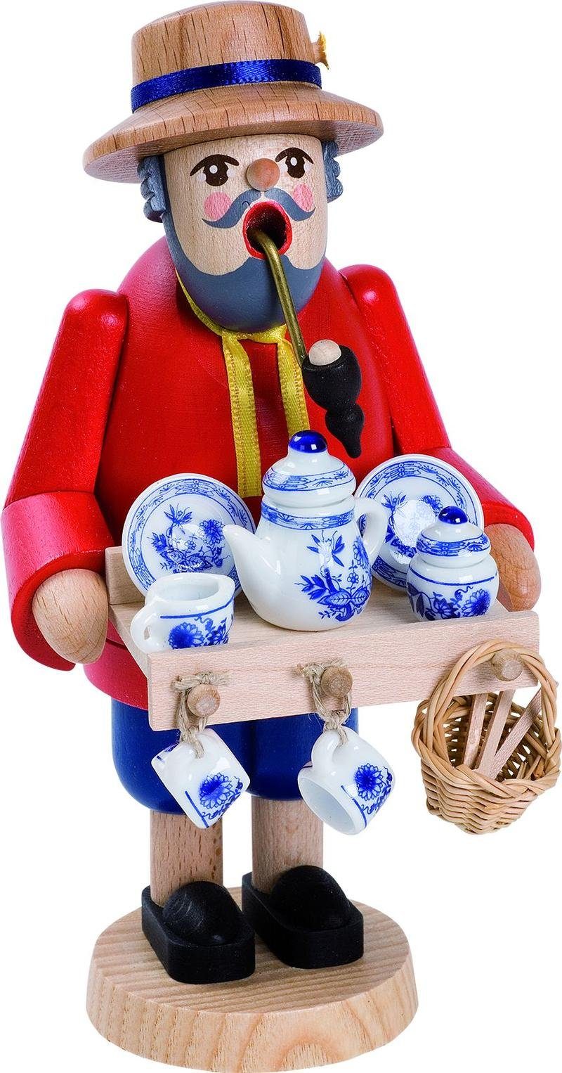 Richard Glaesser Räuchermännchen Rauchmann Porzellanhaendler 18cm, Holzkunst original Erzgebirge