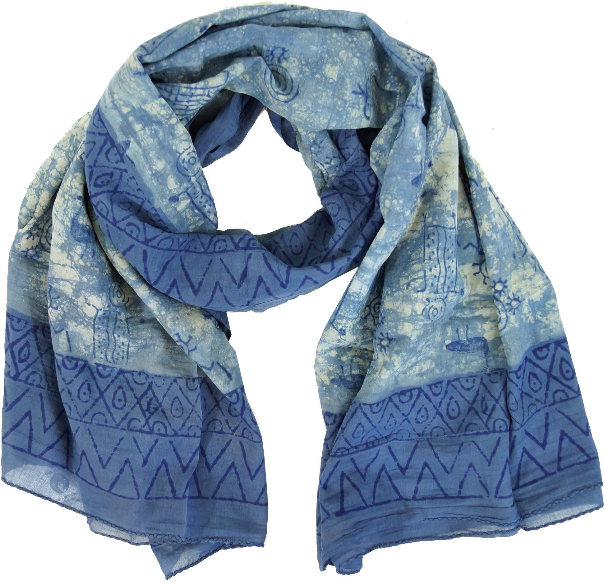 Guru-Shop Sarong Leichter Pareo Schal, Sarong, handbedrucktes..