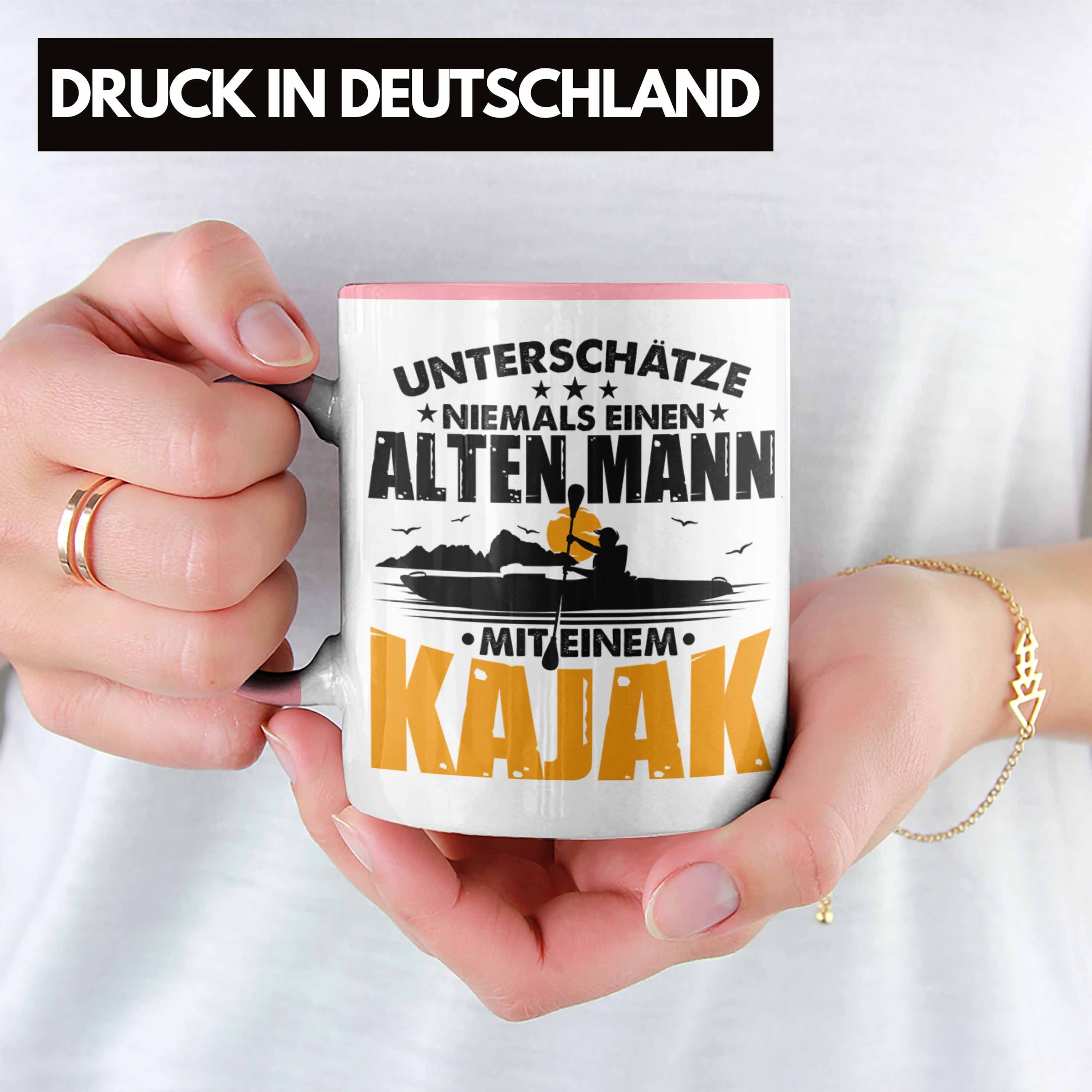 Geburtstag Kajak-Fahrer Geschenk Trendation - Tasse Tasse Trendation Geschenkidee Rosa Kajak Evolution Überraschung