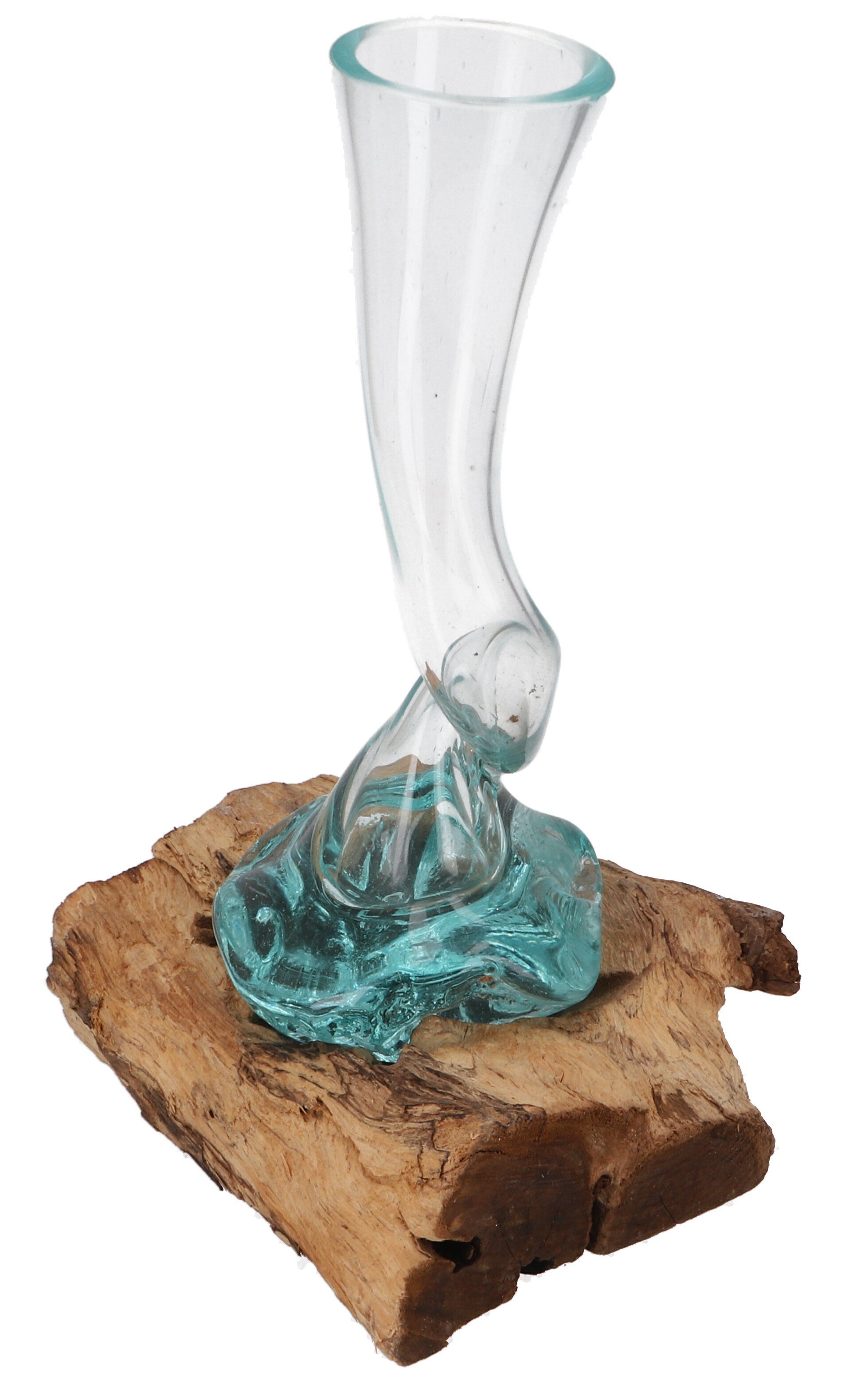 Guru-Shop Dekovase Spiralförmige Vase, Glasvase Wurzelholz günstig online kaufen