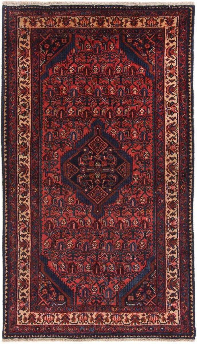 Orientteppich Hamadan 133x233 Handgeknüpfter Orientteppich / Perserteppich, Nain Trading, rechteckig, Höhe: 8 mm