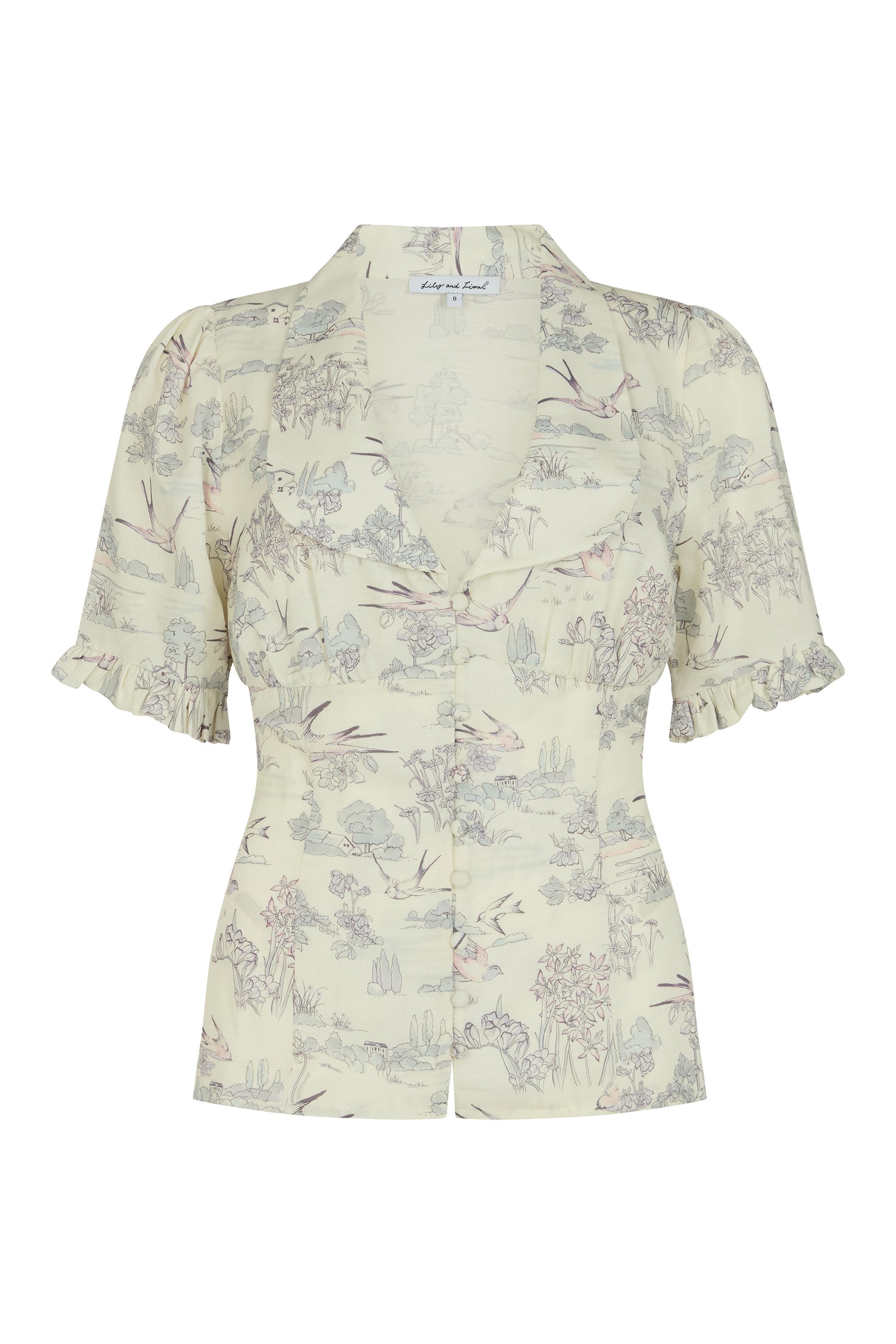 Lily and Lionel Hemdbluse Rachel Vintage Inspired Short Sleeve Shirt Damen günstig online kaufen
