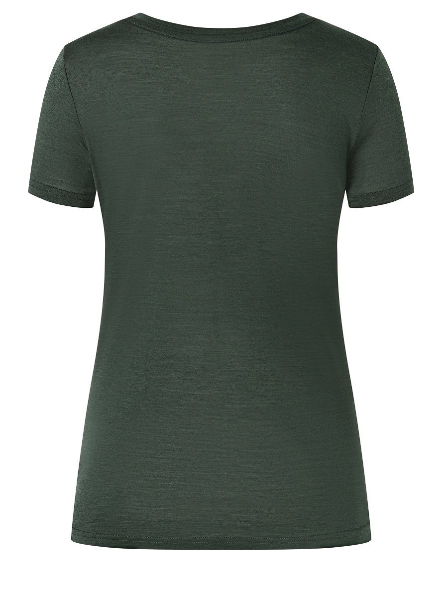 Merino-Materialmix T-Shirt TEE bequemer Deep Merino SKIING Print-Shirt Forest/Illuminating W SUPER.NATURAL