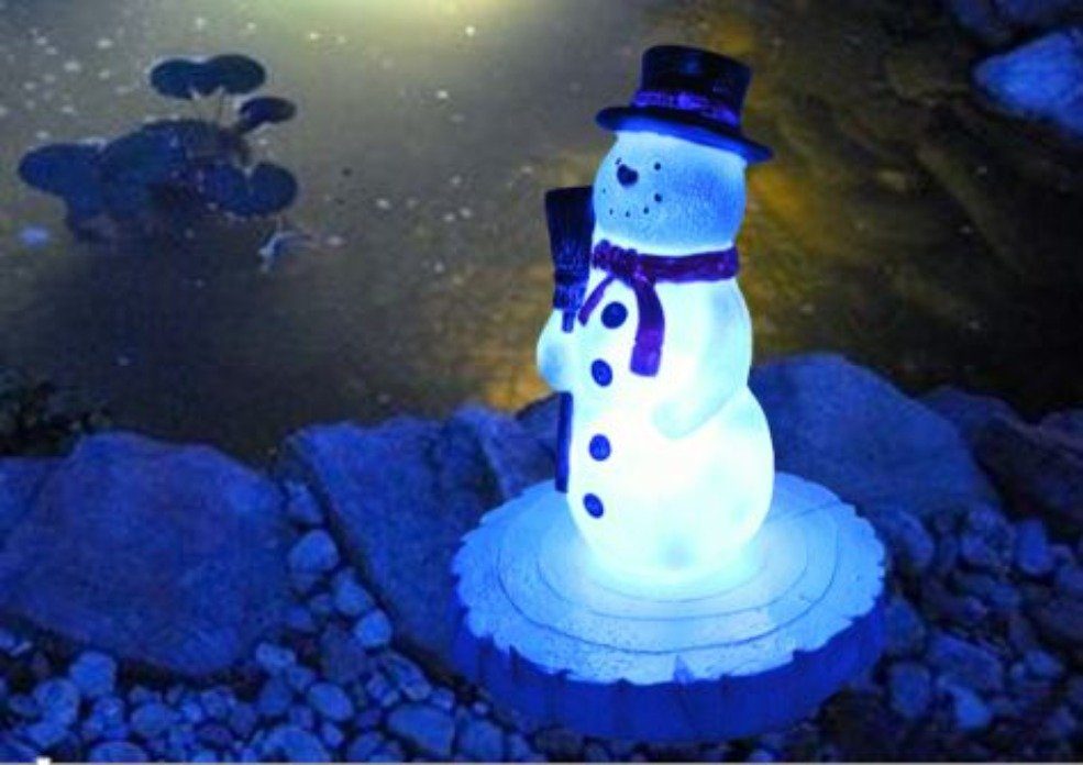 Luna24 simply great ideas... Gartenfigur LED Teichdeko Schneemann, Gartende günstig online kaufen