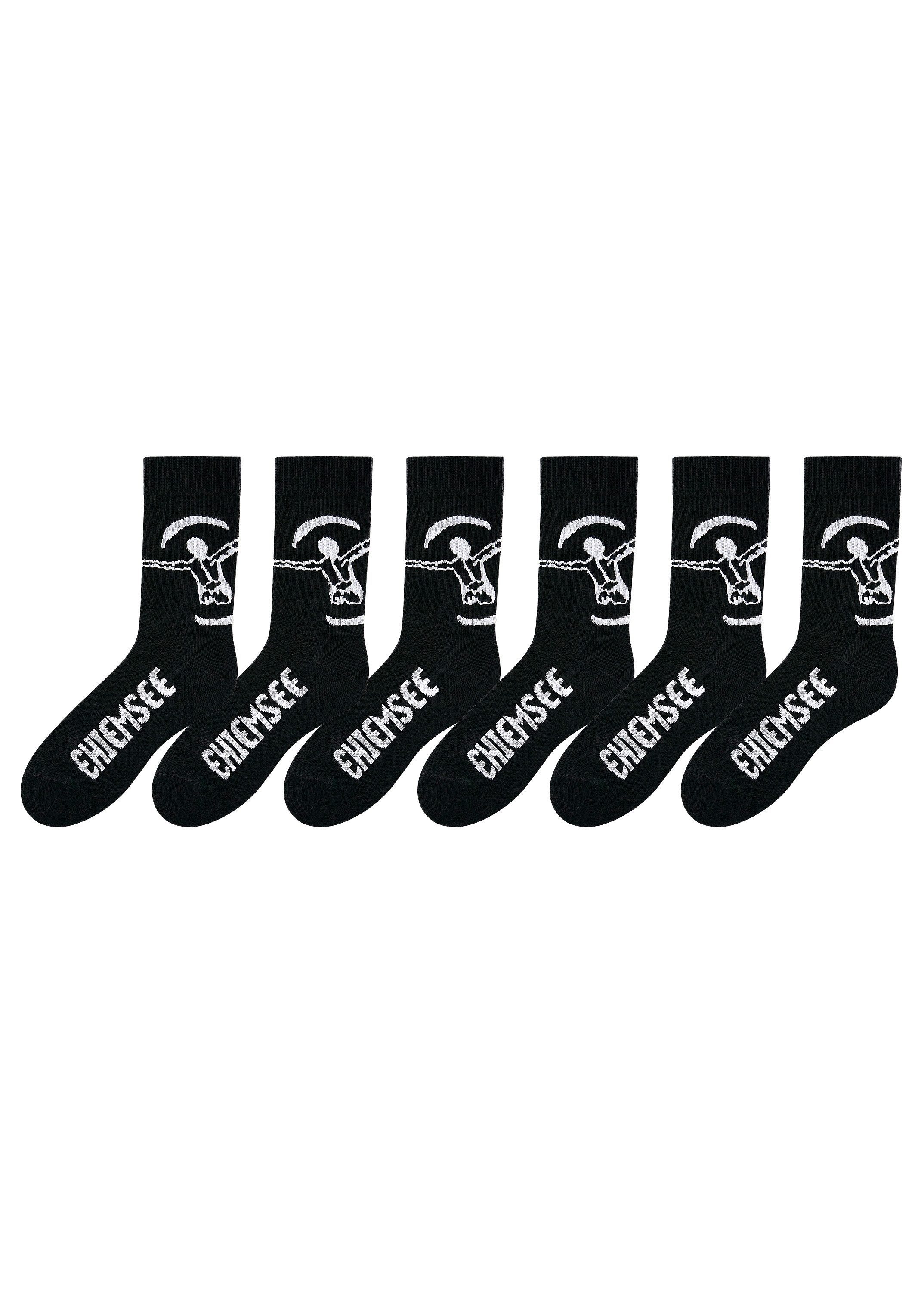 6-Paar) Chiemsee in Freizeitsocken schwarz pflegeleichter (Set, Markenqualität