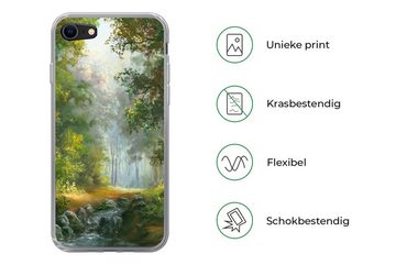 MuchoWow Handyhülle Wald - Ölgemälde - Sommer, Handyhülle Apple iPhone 8, Smartphone-Bumper, Print, Handy Schutzhülle