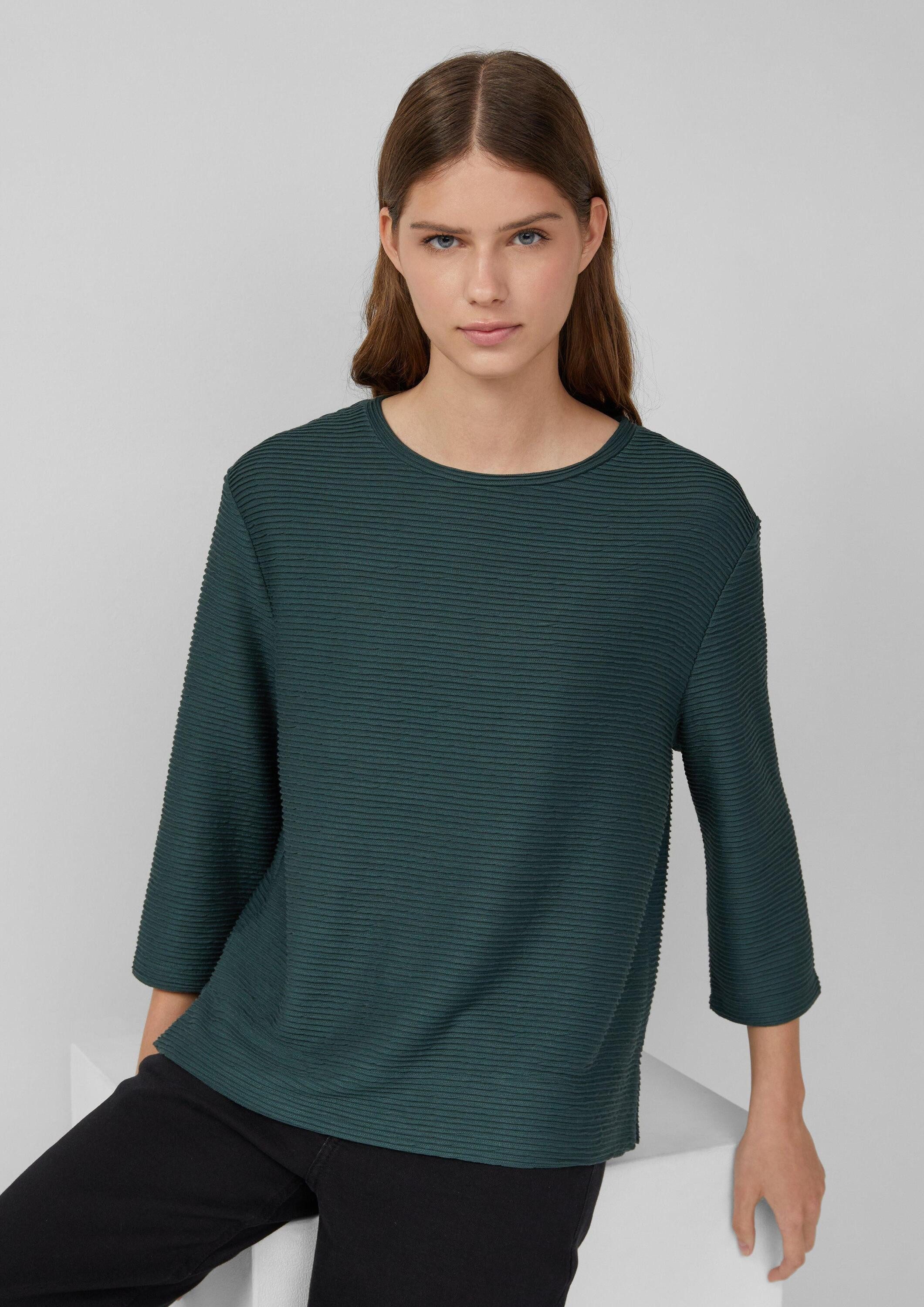 s.Oliver 3/4 Arm-Pullover Sweatshirt Leichtes Sweatshirt mit Struktur günstig online kaufen