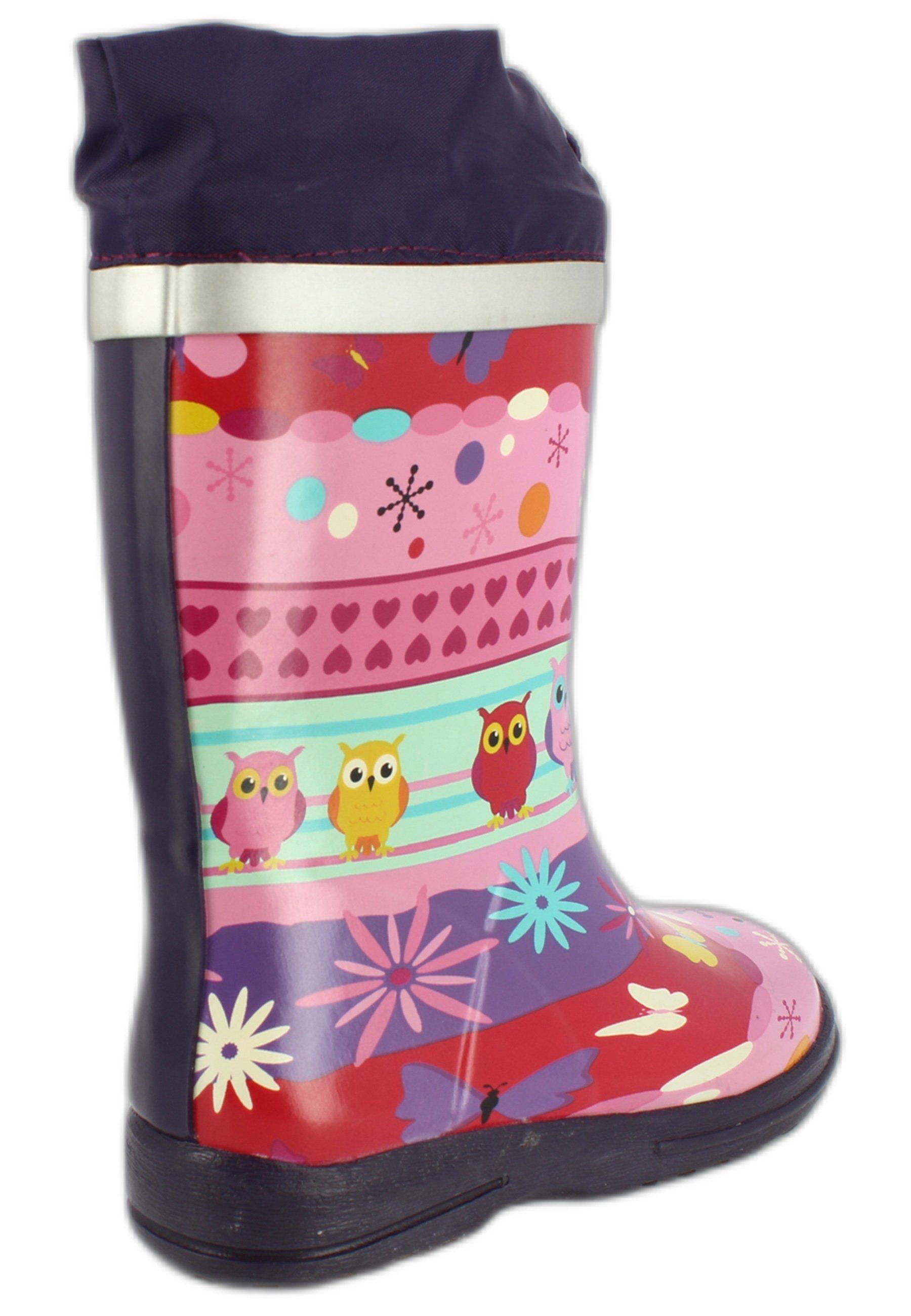 Beck Gummistiefel Eule Gummistiefel (super süße, schmale Stiefel, für trockene Füße bei Regenwetter) herausnehmbare Innensohle, weicher flexibler Naturkautschuk – Bild 4 von 5